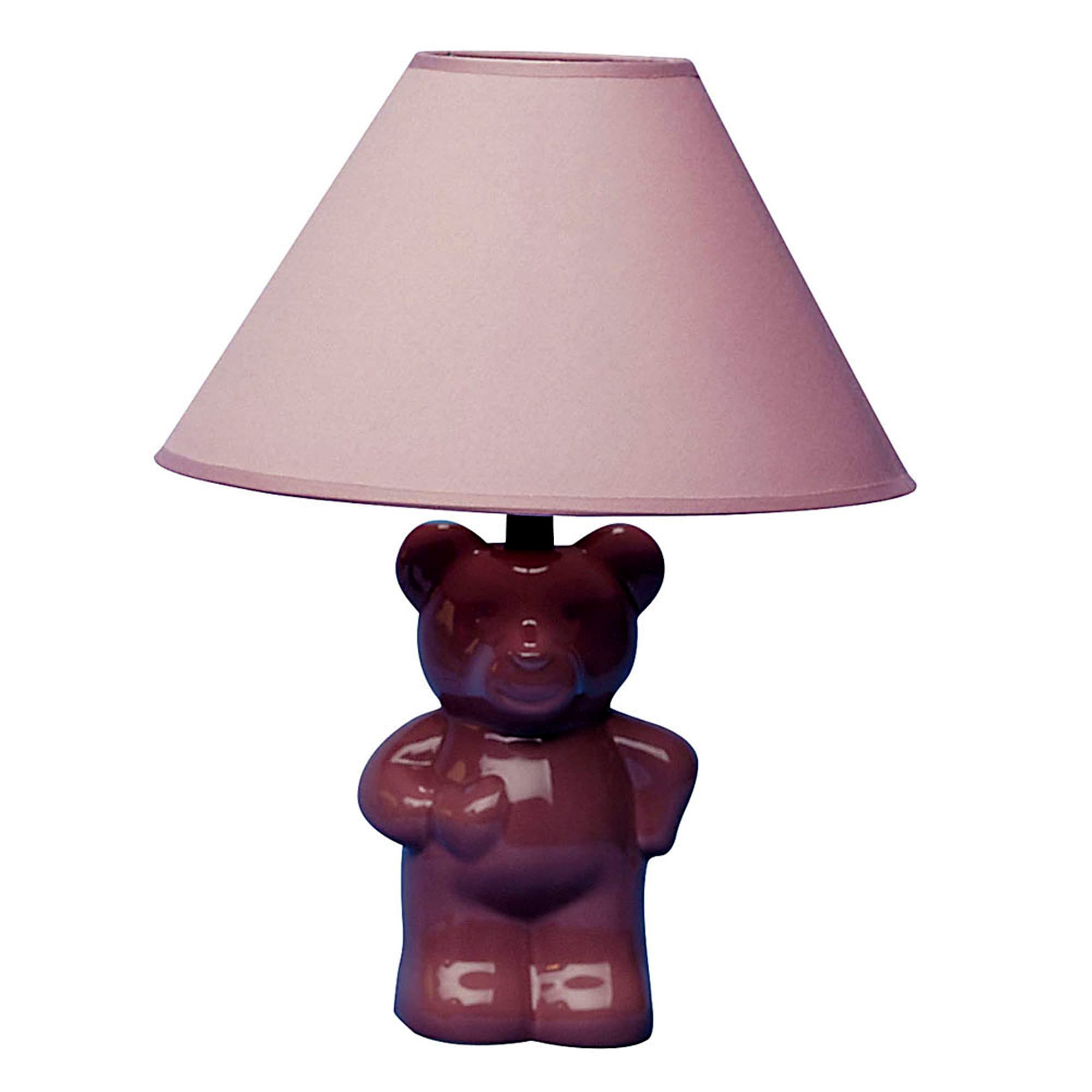 ORE International 611PK 13-in Pink On/Off switch Table Lamp with Linen Shade