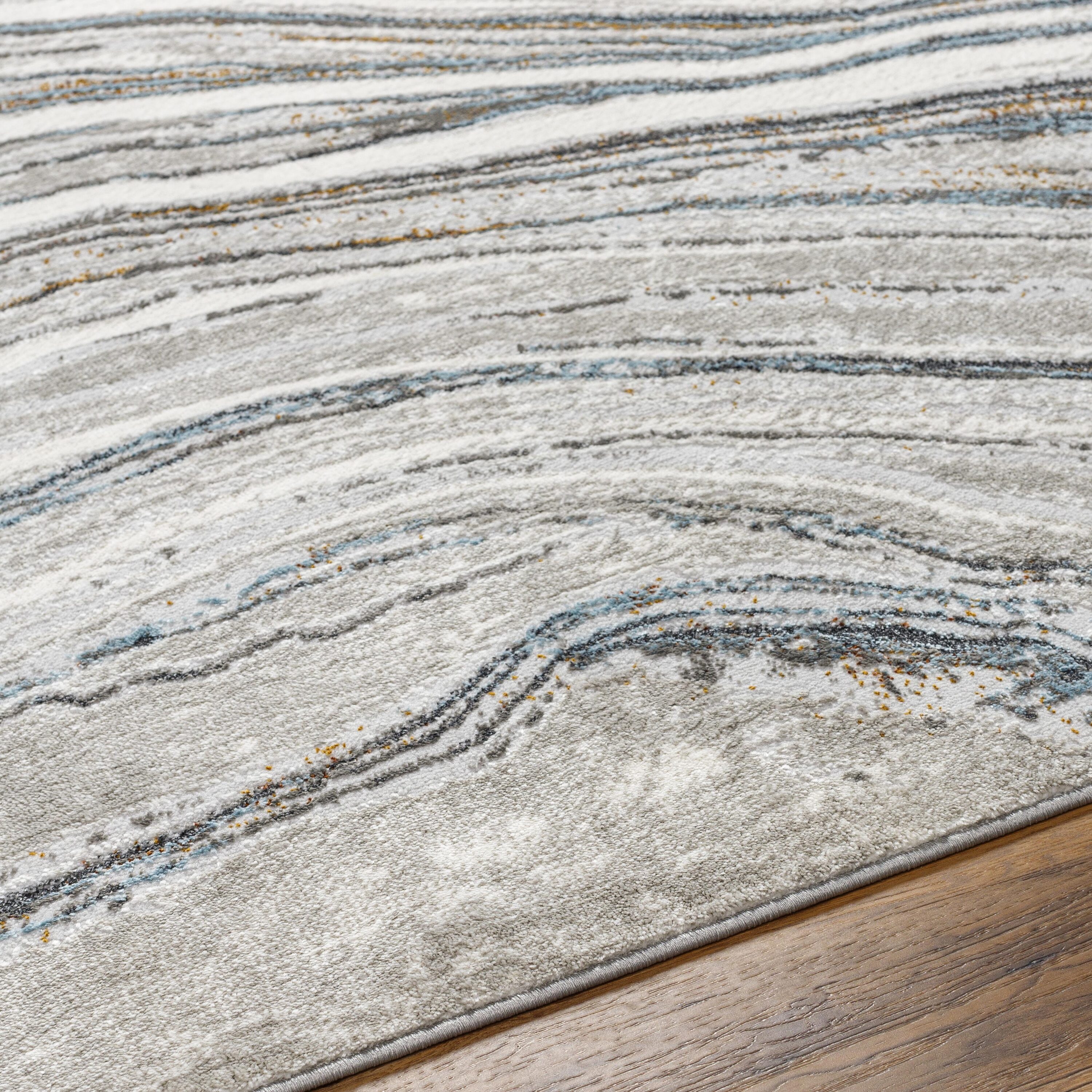 Livabliss SFO2306-537 San Francisco 5 x 7 (ft) Polyester/Polypropylene Blue/gray Rectangular Indoor Mid-Century Modern Area rug