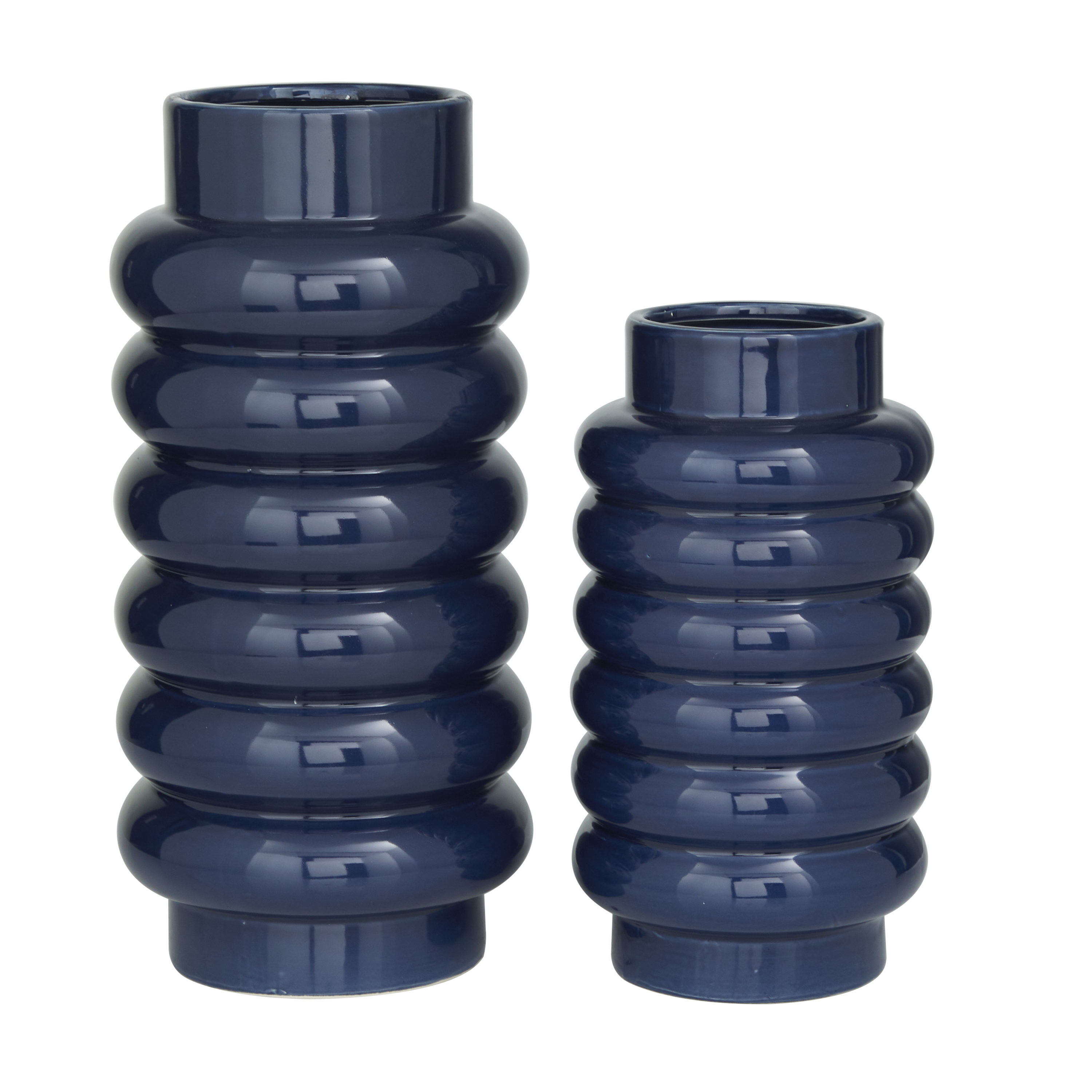 Grayson Lane 81438 2 -Pack Blue Stone Modern Vase