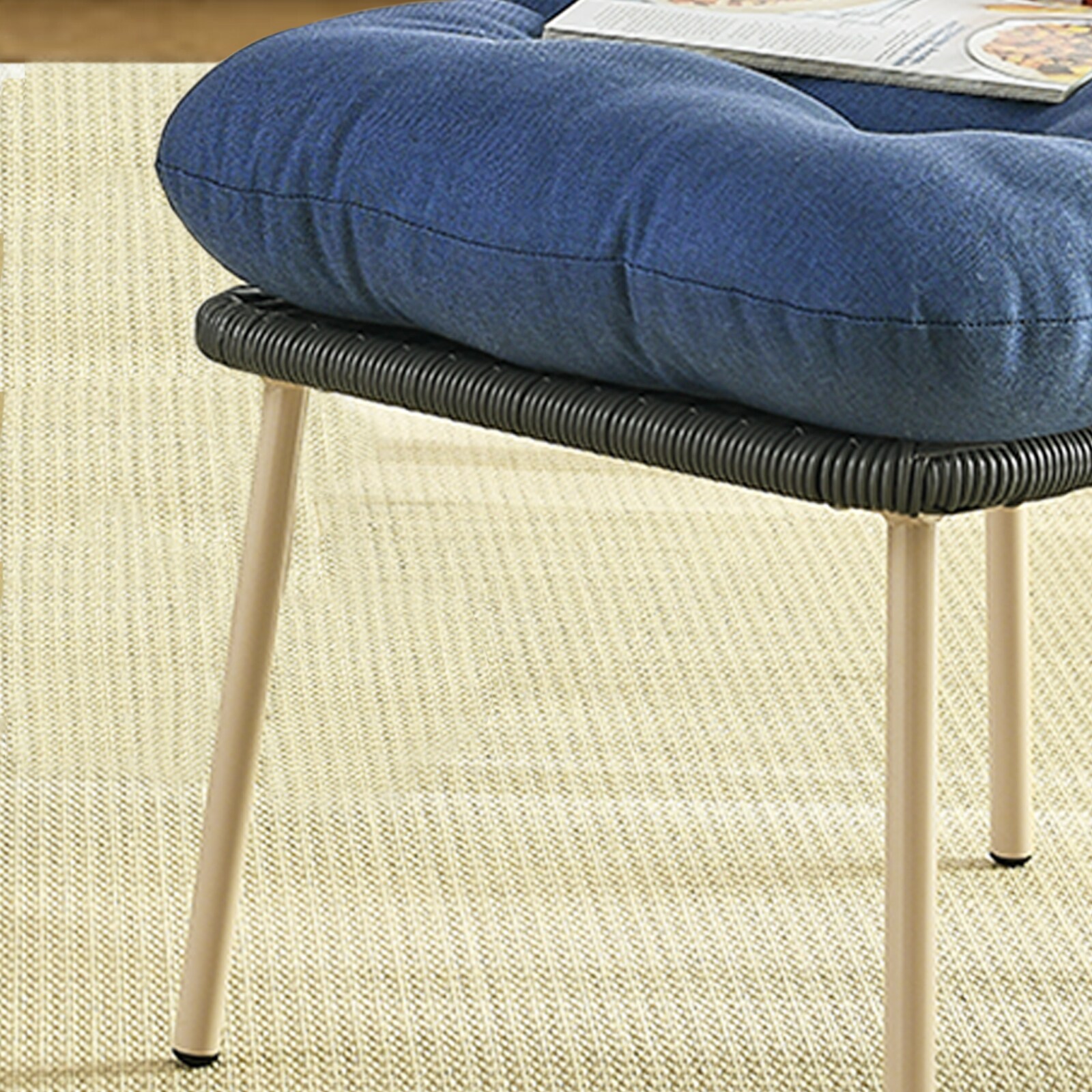 Redwood Foot Stool, Stable Stool with Flared-Leg Design