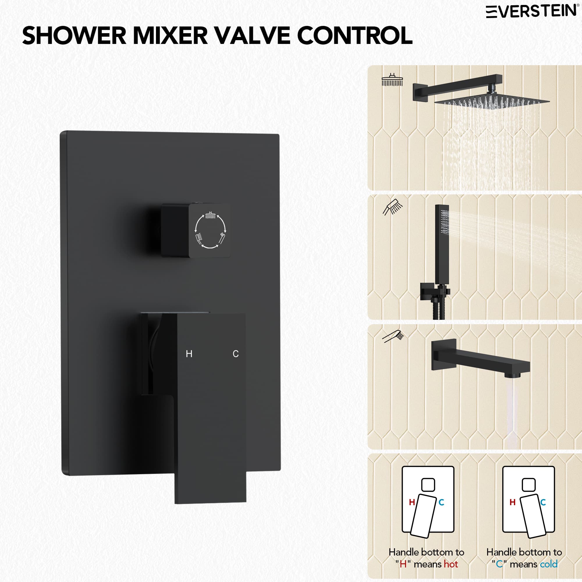 EVERSTEIN M6603BI-B10BLM Tub-Shower-Faucets - View #5