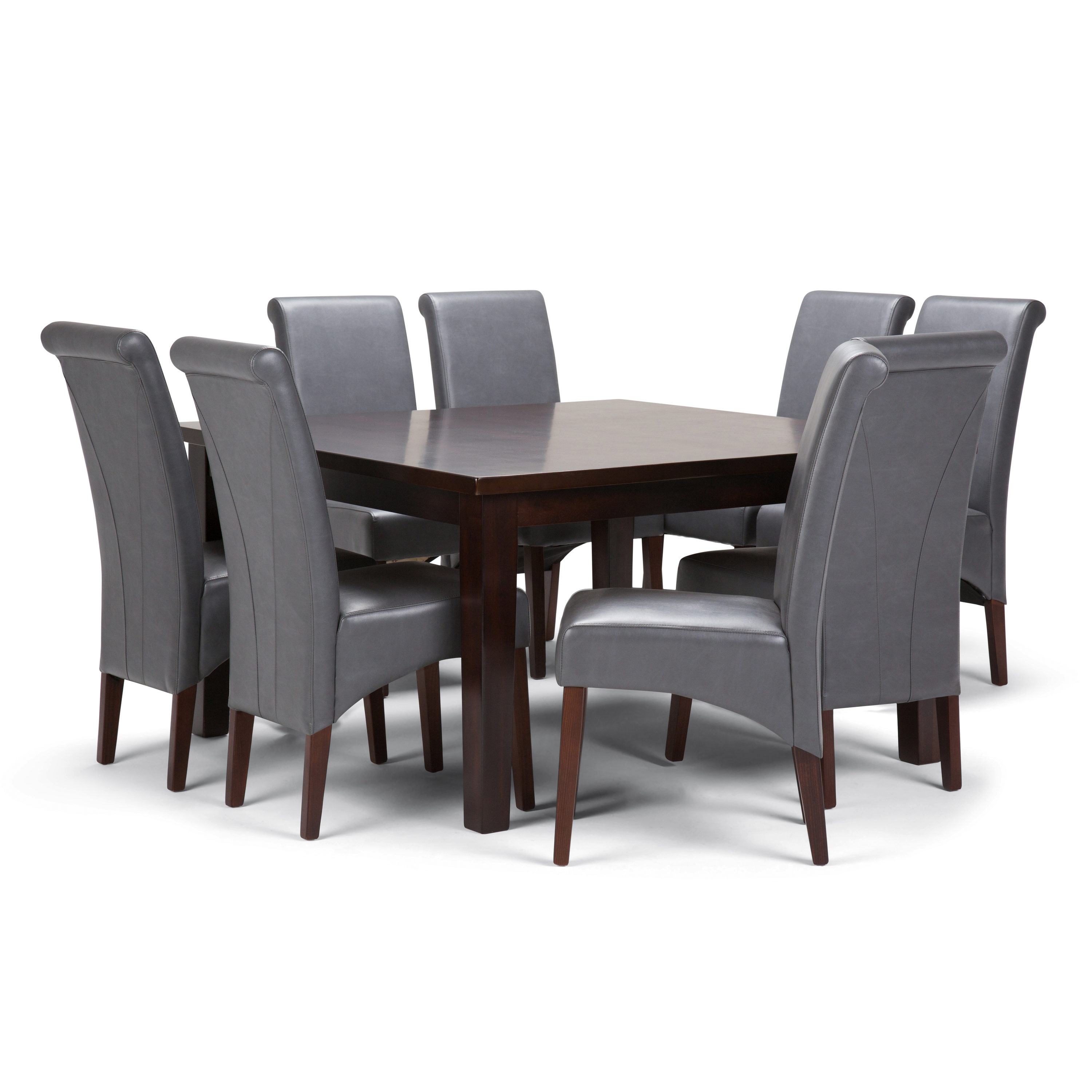 Simpli Home AXCDS9-AVL-G Avalon Stone Grey Transitional Dining Room Set with Rectangular Table (Seats 8)