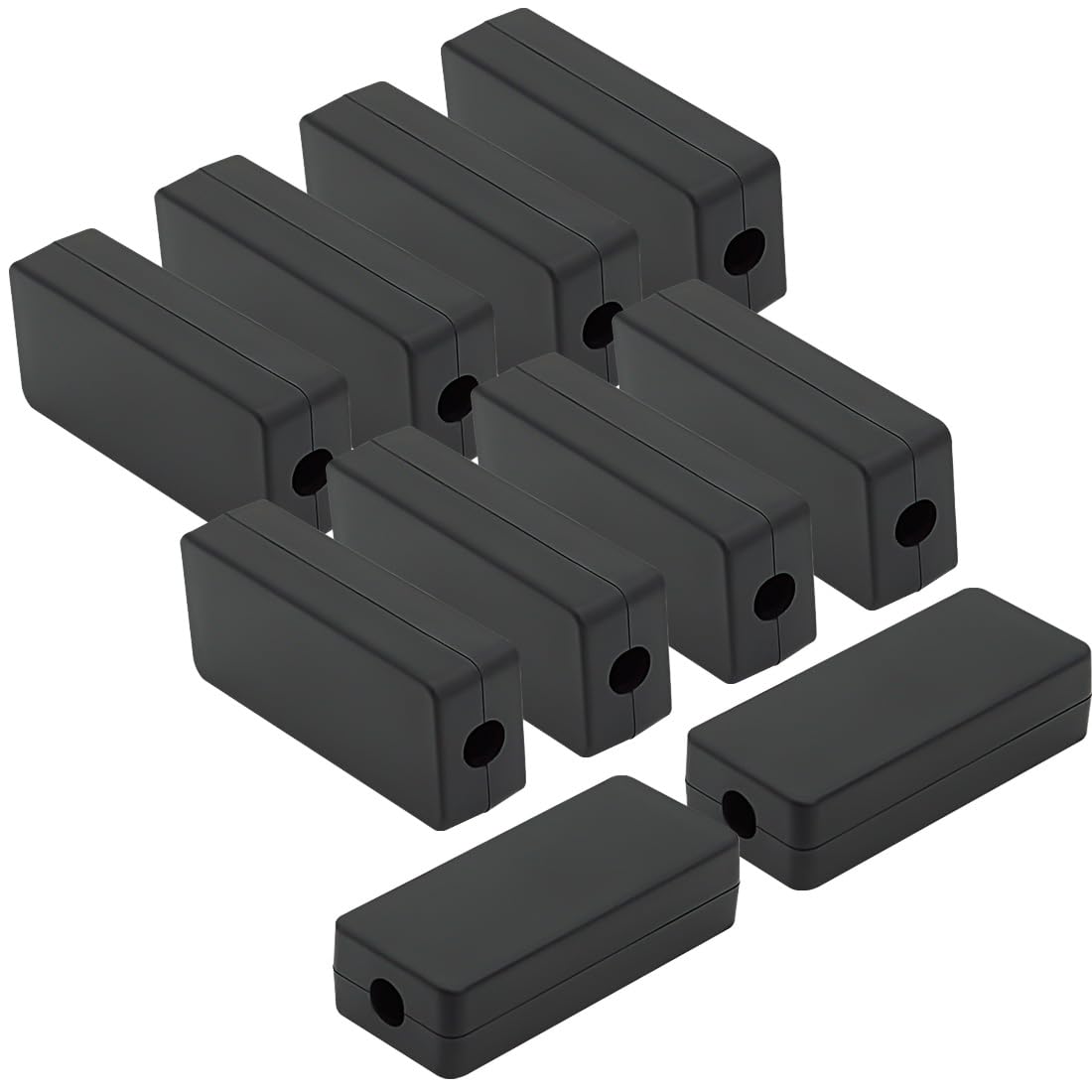 Misopily  Project Box 10 Pieces ABS Plastic Electrical Project Case Small Junction Box for Electronics Black 2.4 x 1.0 x 0.6 inch