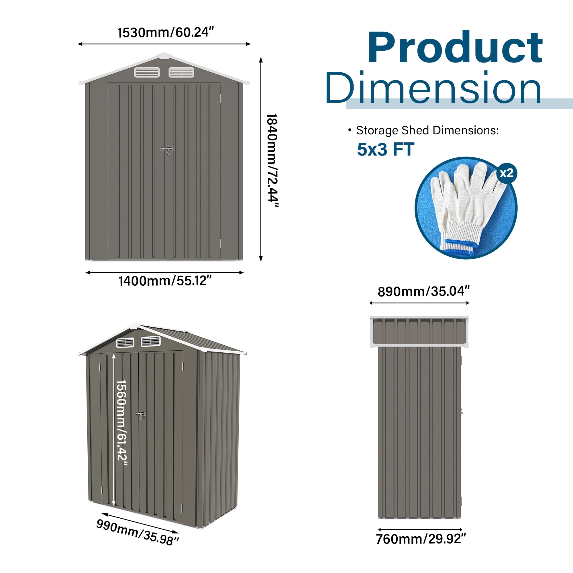 WELLFOR KT0007AMCF Metal-Storage-Buildings-Sheds - View #7