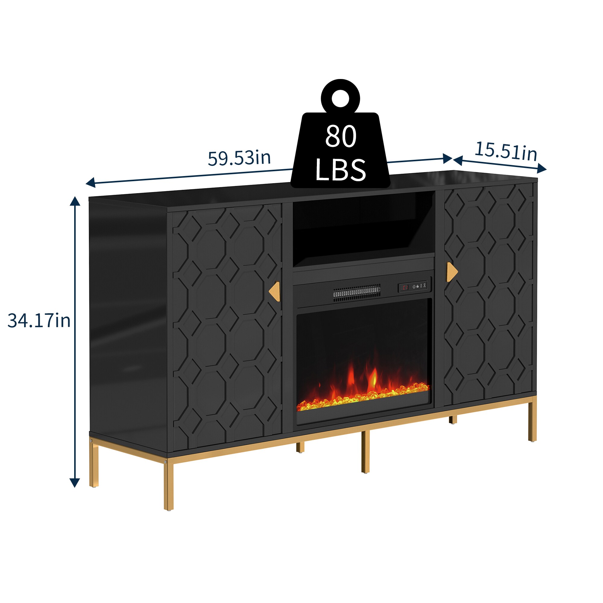 Clihome CL-JH0523-BK Electric-Fireplaces - View #9