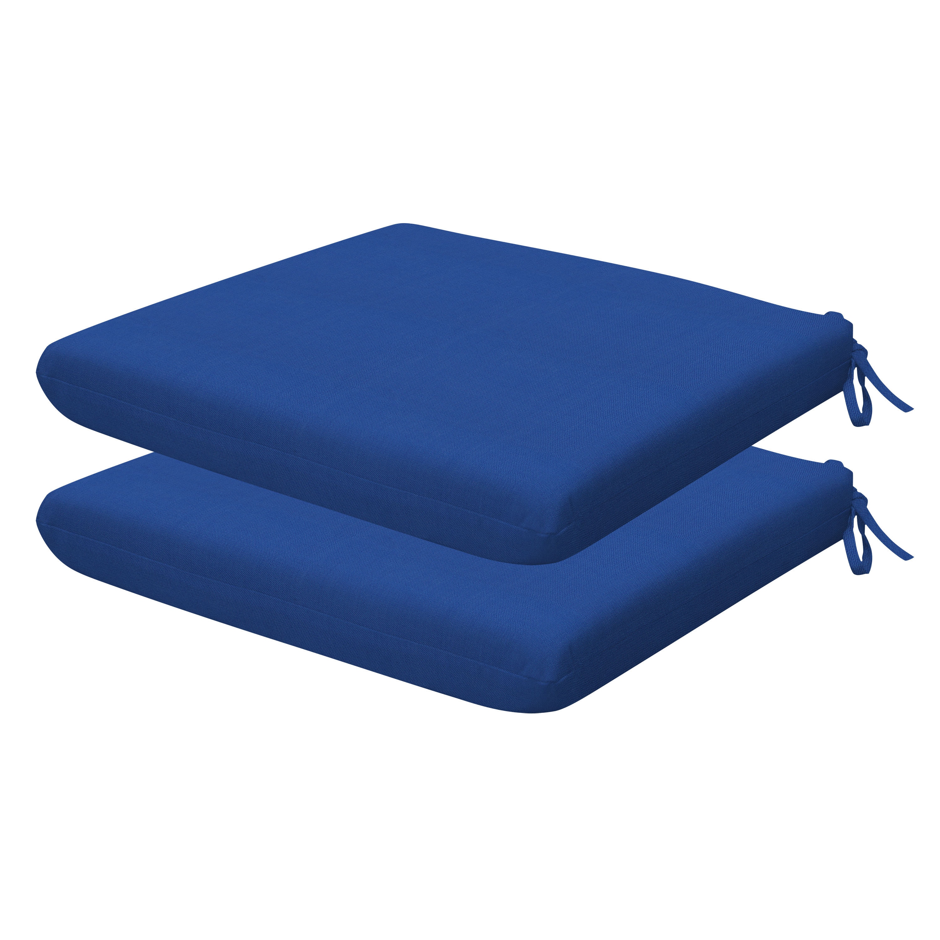3i Products 21313S-201A167 17.5-in x 18-in 2 -Piece Textured Solid Sapphire Blue Patio chair cushion