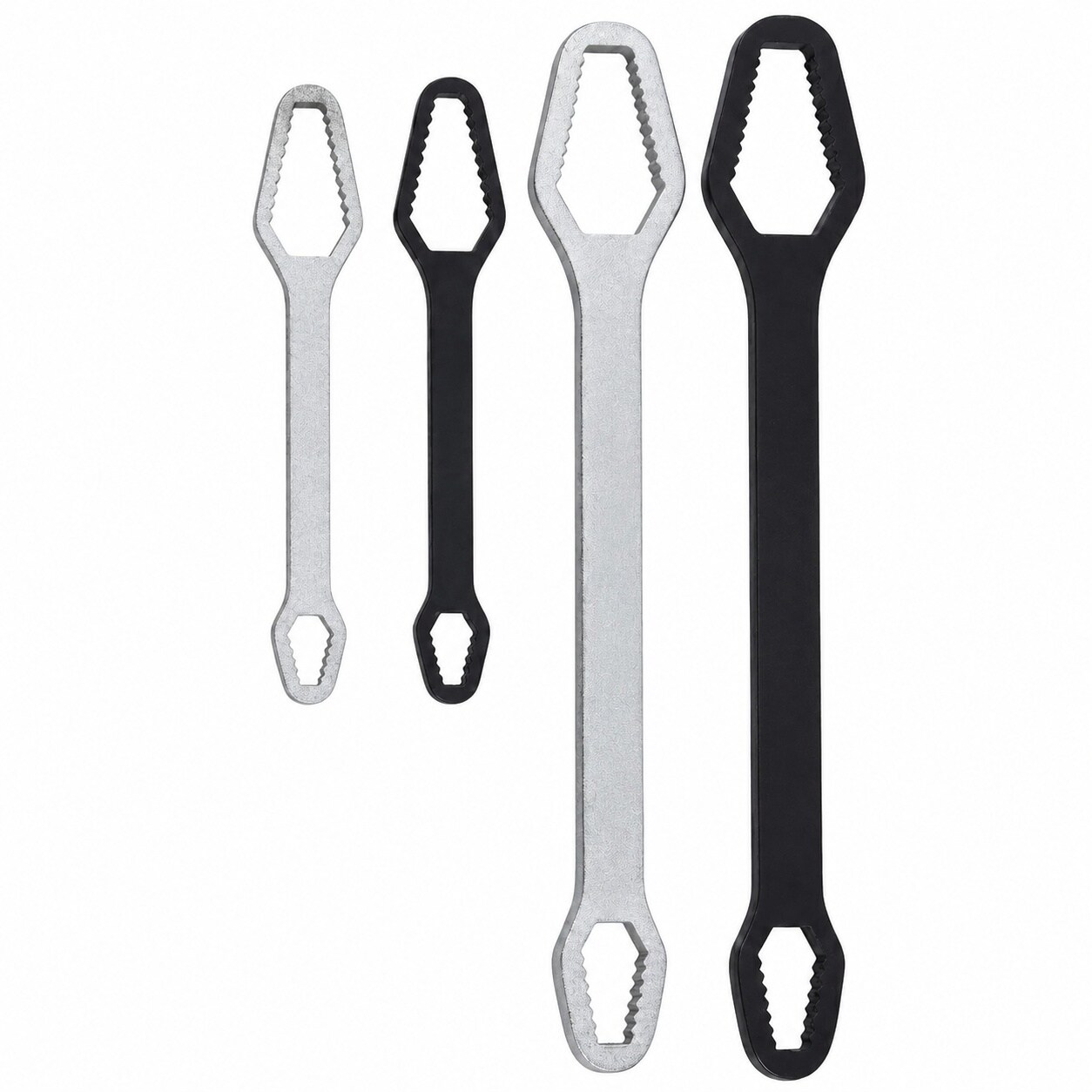 Etokfoks  8 24mm and 3 17mm Universal Adjustable Double Ended Wrench Set Self Tightening Alloy Steel 4 Pack