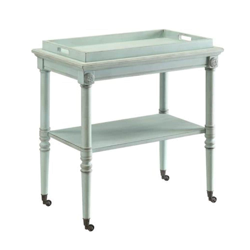 Benzara BM157308 18-in W x 32-in H Green Wood Modern End Table with Storage Assembly Required
