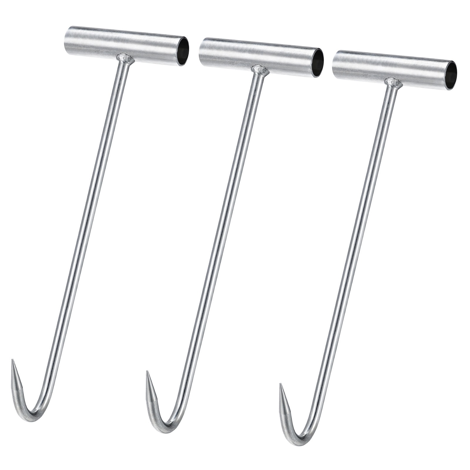 Unique Bargains - T-Handle Meat Boning Hook Galvanized T Hooks for Kitchen Butcher Shop Restauran...