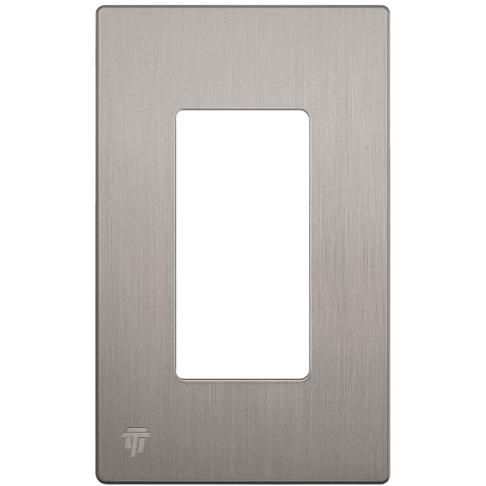 Enerlites SI8831-BNK 1 -Gang Standard Size Brushed Nickel Polycarbonate Indoor Screwless Decorator Wall Plate