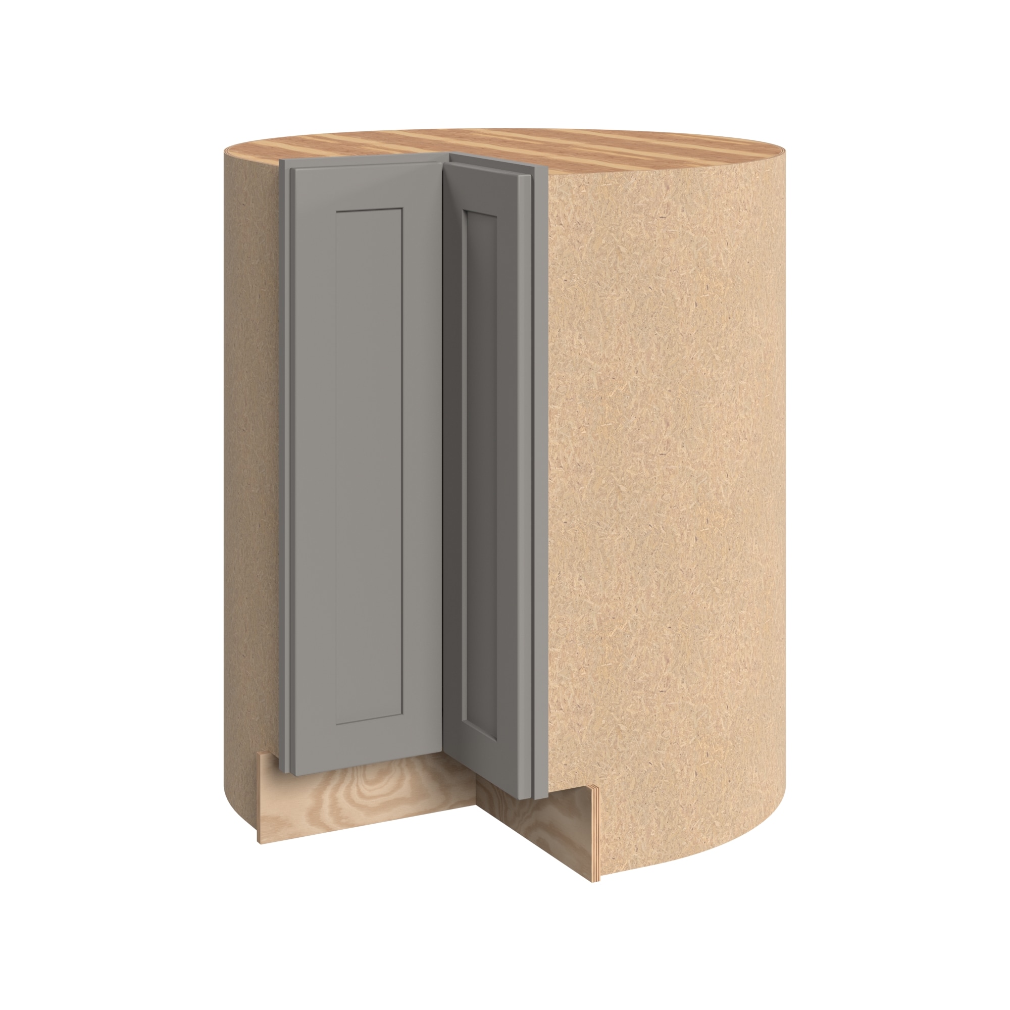 KraftMaid Momentum LS33LG81 Deveron 33-in W x 34.5-in H x 24-in D Pebble Grey Lazy susan Corner base Fully assembled Cabinet (Recessed Panel Shaker)