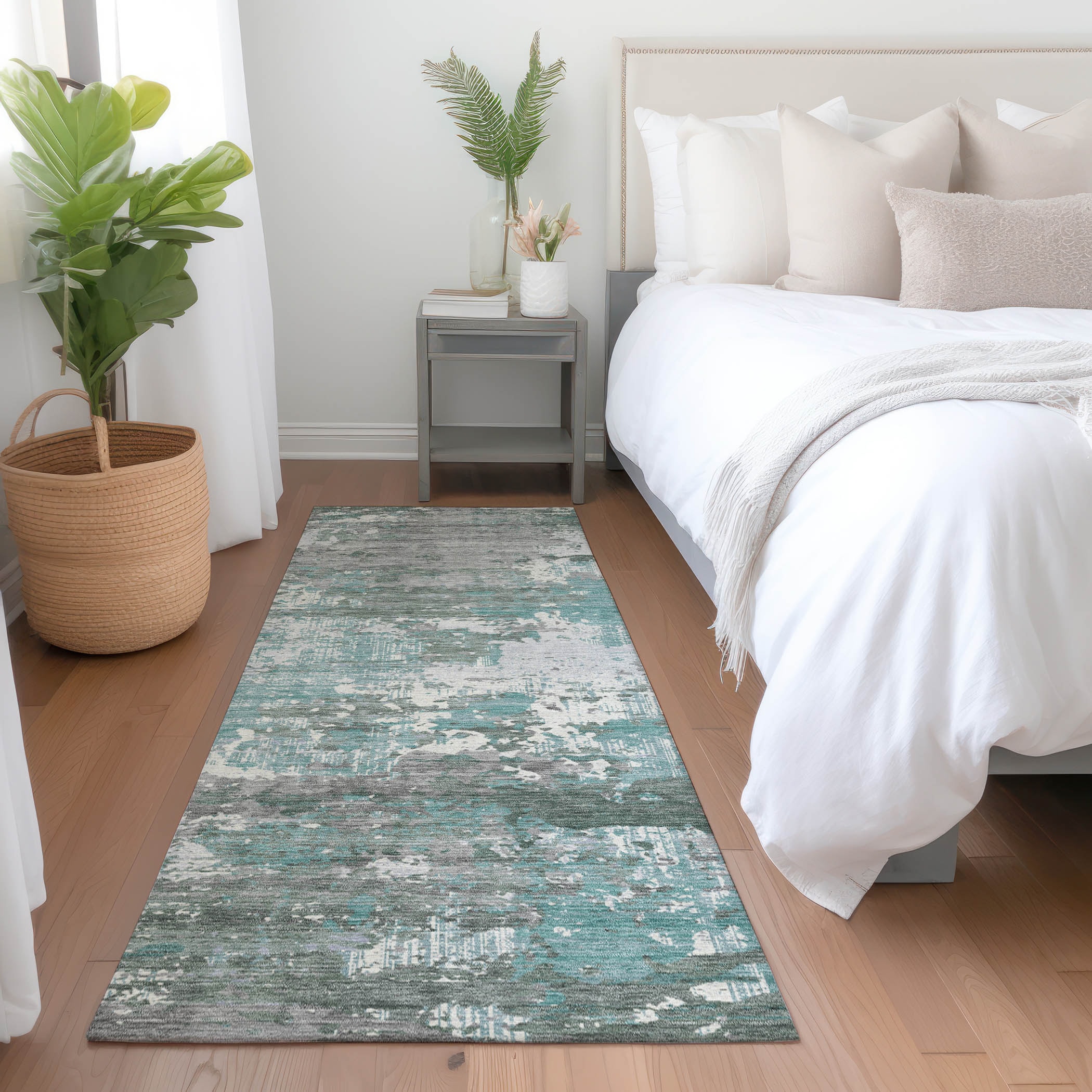 Addison Rugs ACN1396SF2X8 Chantille ACN1396SF 2 x 7 (ft) Polyester Seafoam Rectangular Indoor/Outdoor Geometric Machine washable Runner rug