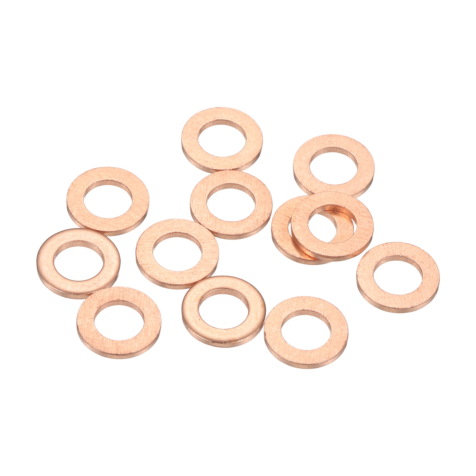 Unique Bargains - 12pcs Flat Copper Washers 5x9x1mm Copper Upgraded Flat Metric Sealing Crush Rin...