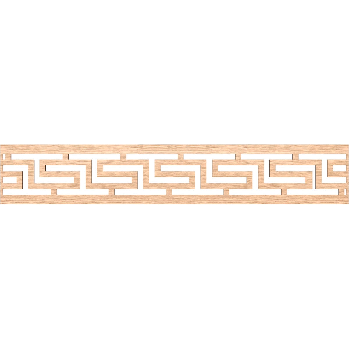 Ekena Millwork MLDA08X46TULRO Tulum Fretwork Flat Trim 8-in x 3.89-ft Red Oak Brown Unfinished 2157104 Pierced Wall Panel Moulding