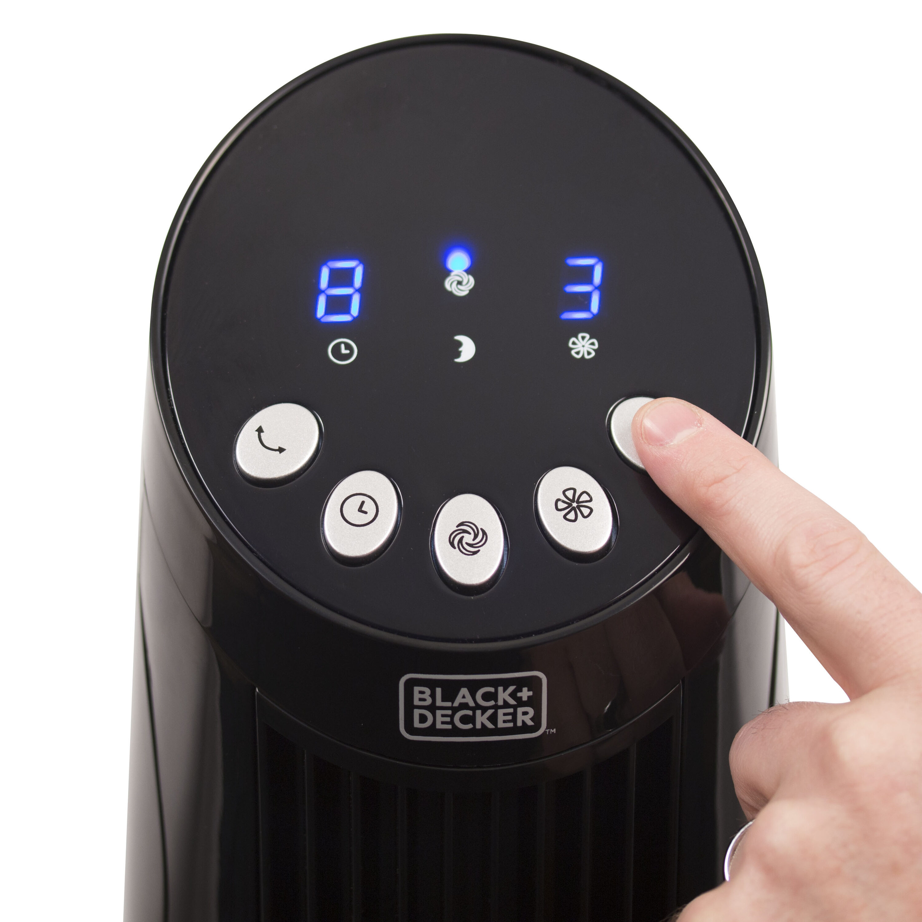 Black 36-Inch Digital Oscillating Tower Fan with Remote