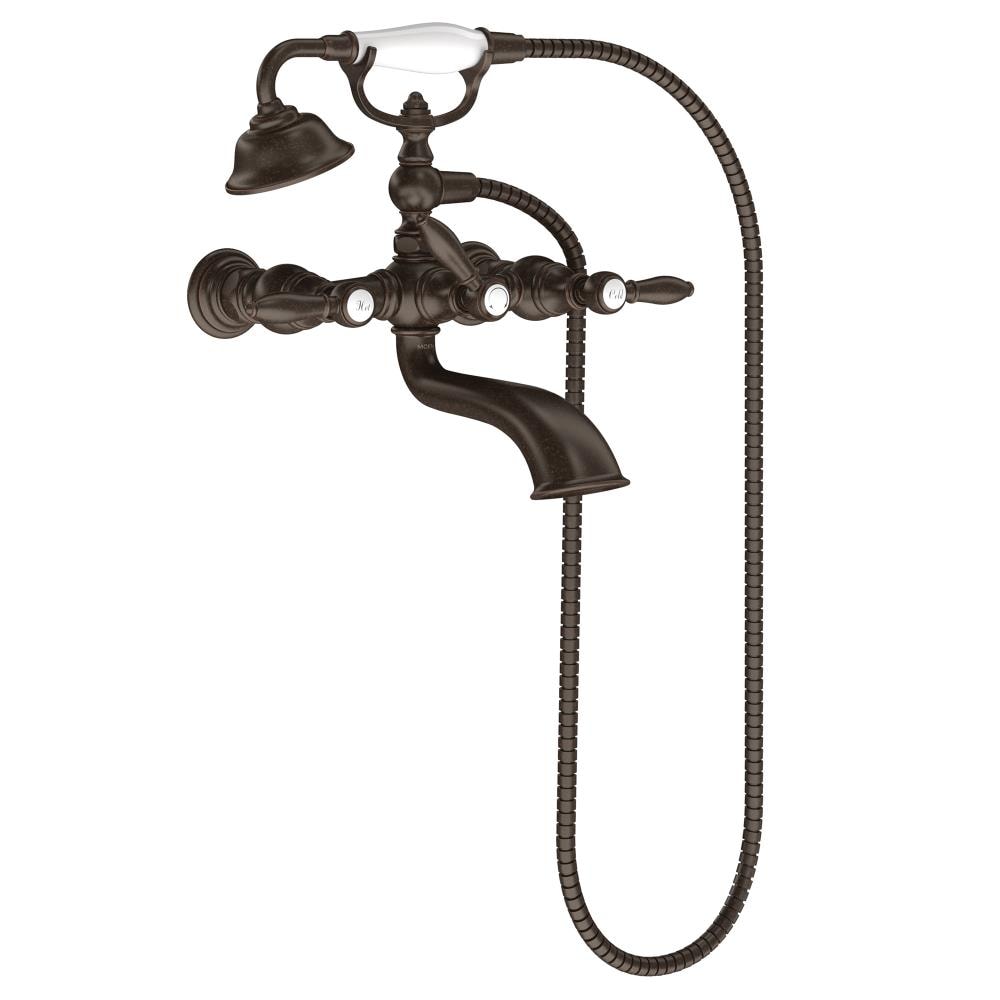 Moen Weymouth Oil Rubbed Bronze 2 Handle Freestanding Low Arc Bathtub   44293979 