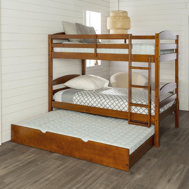Walker Edison Cherry Twin Over, Cherry Bunk Beds Twin Over