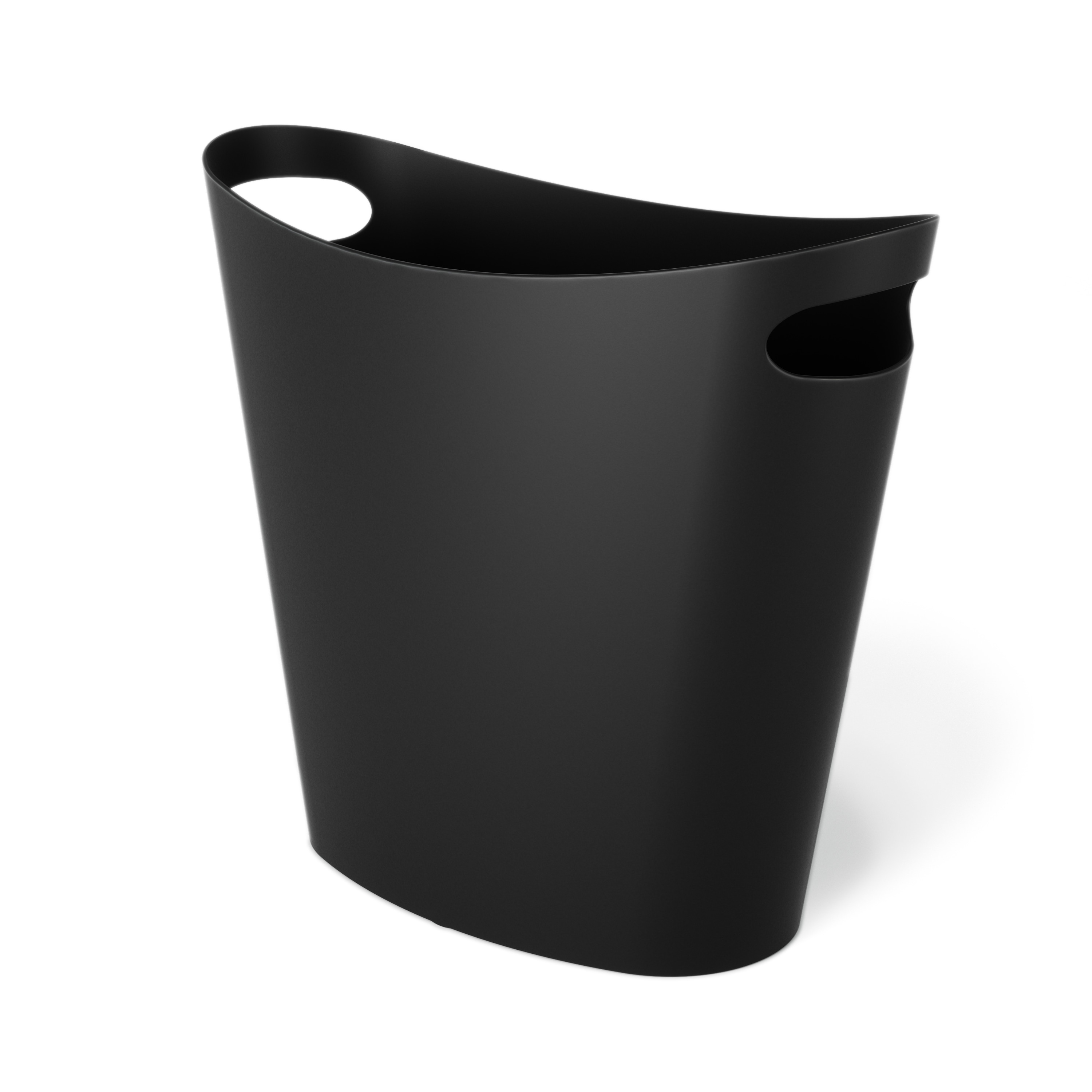 Baosia 12 Liter Black Rectangular Plastic Trash Can Wastebasket