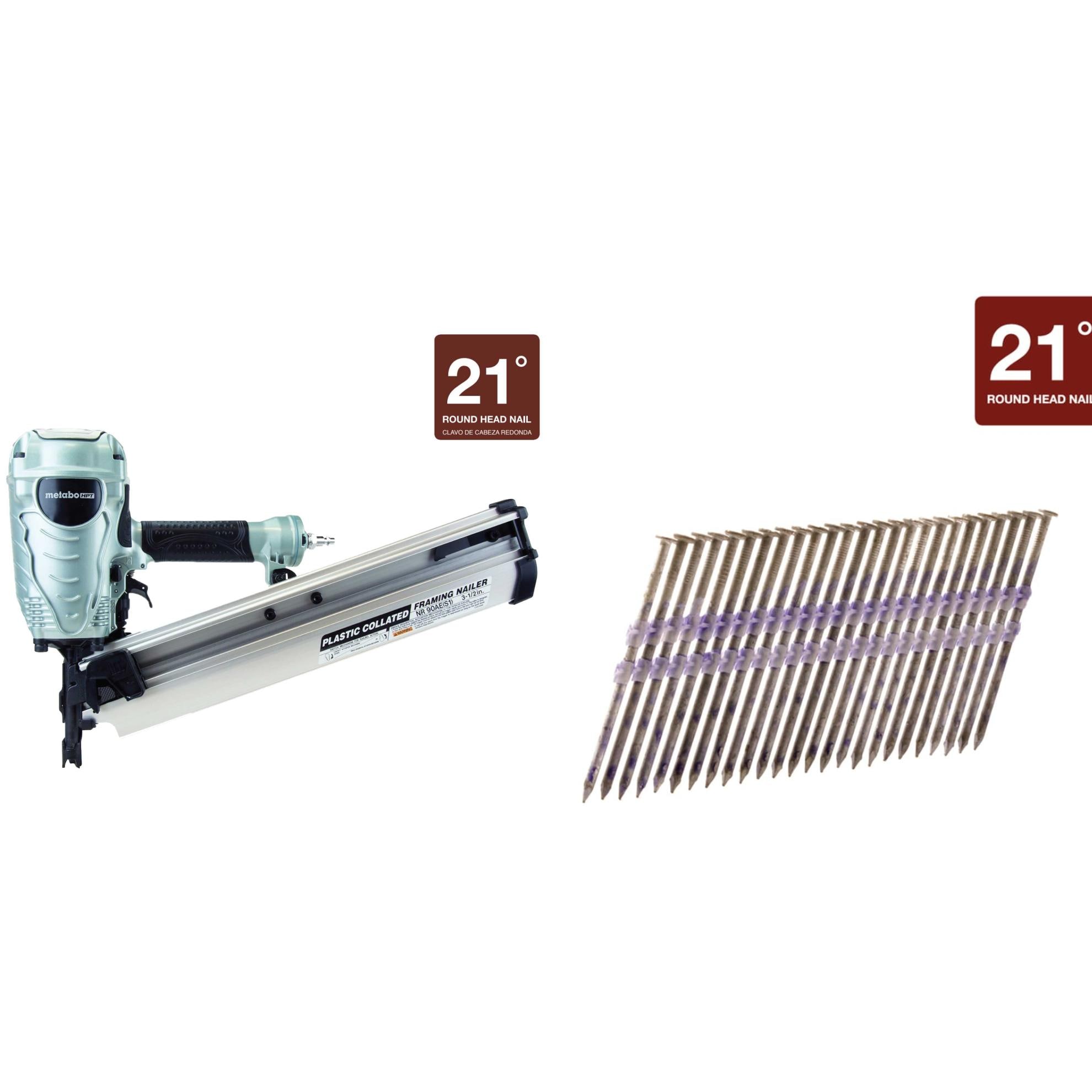 3-1/2-in 21-Degree Framing Nailer + Framing Nails