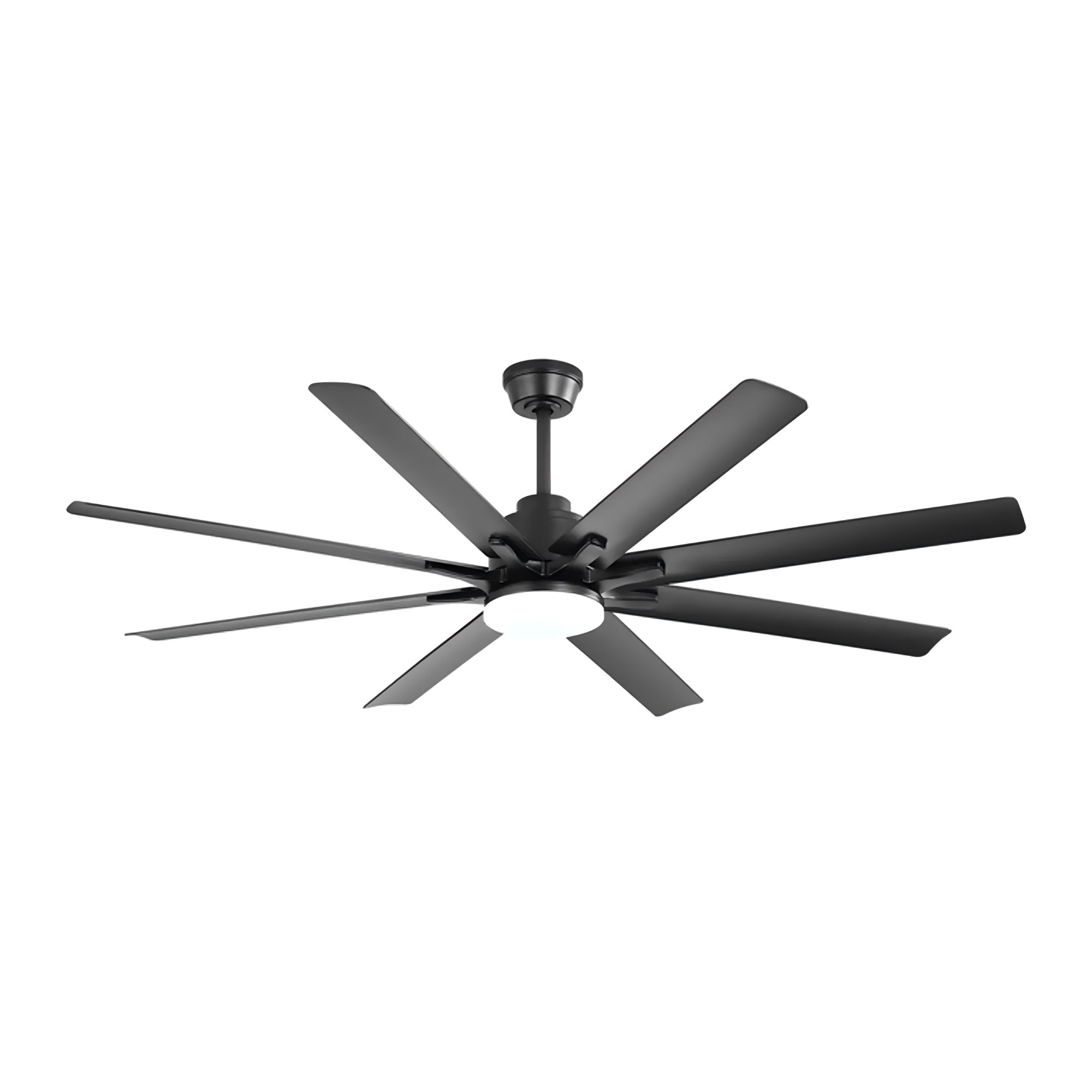 Numhew 66in W 8-Blade Black Ceiling Fan With Dimmable LED Light Reversible DC Motor Smart Remote Control