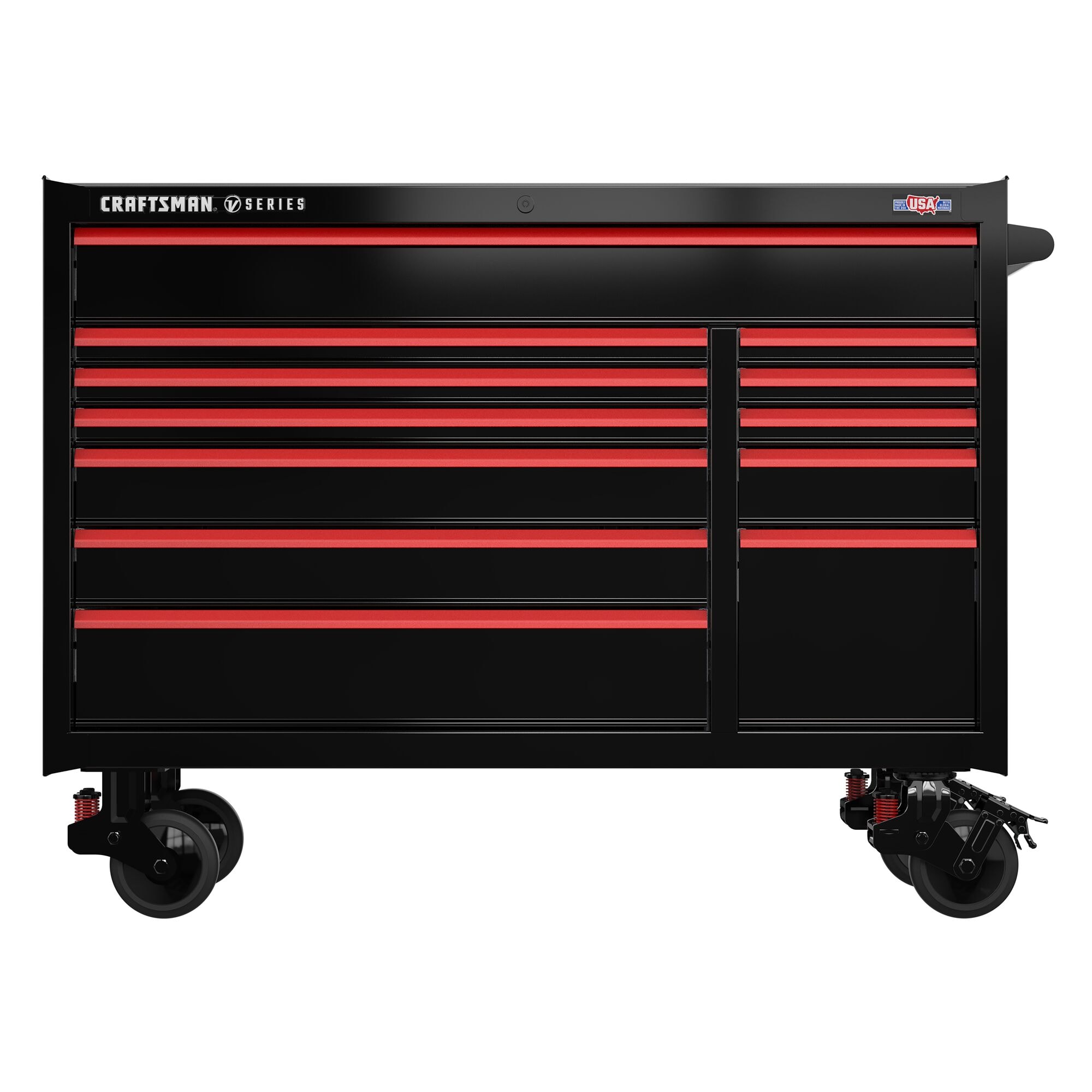 V-Series 52-in W x 40-in H 12-Drawer Steel Rolling Tool Cabinet (Black) | - CRAFTSMAN CMSTVS5212BK