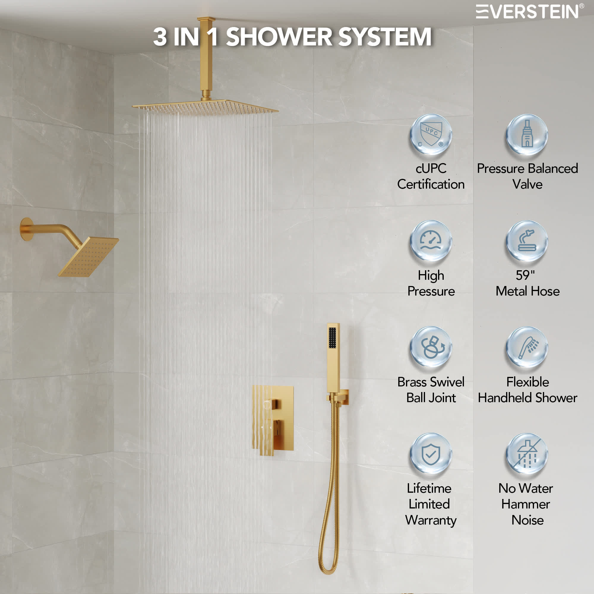 EVERSTEIN SFS-1060-GD10 Tub-Shower-Faucets - View #2