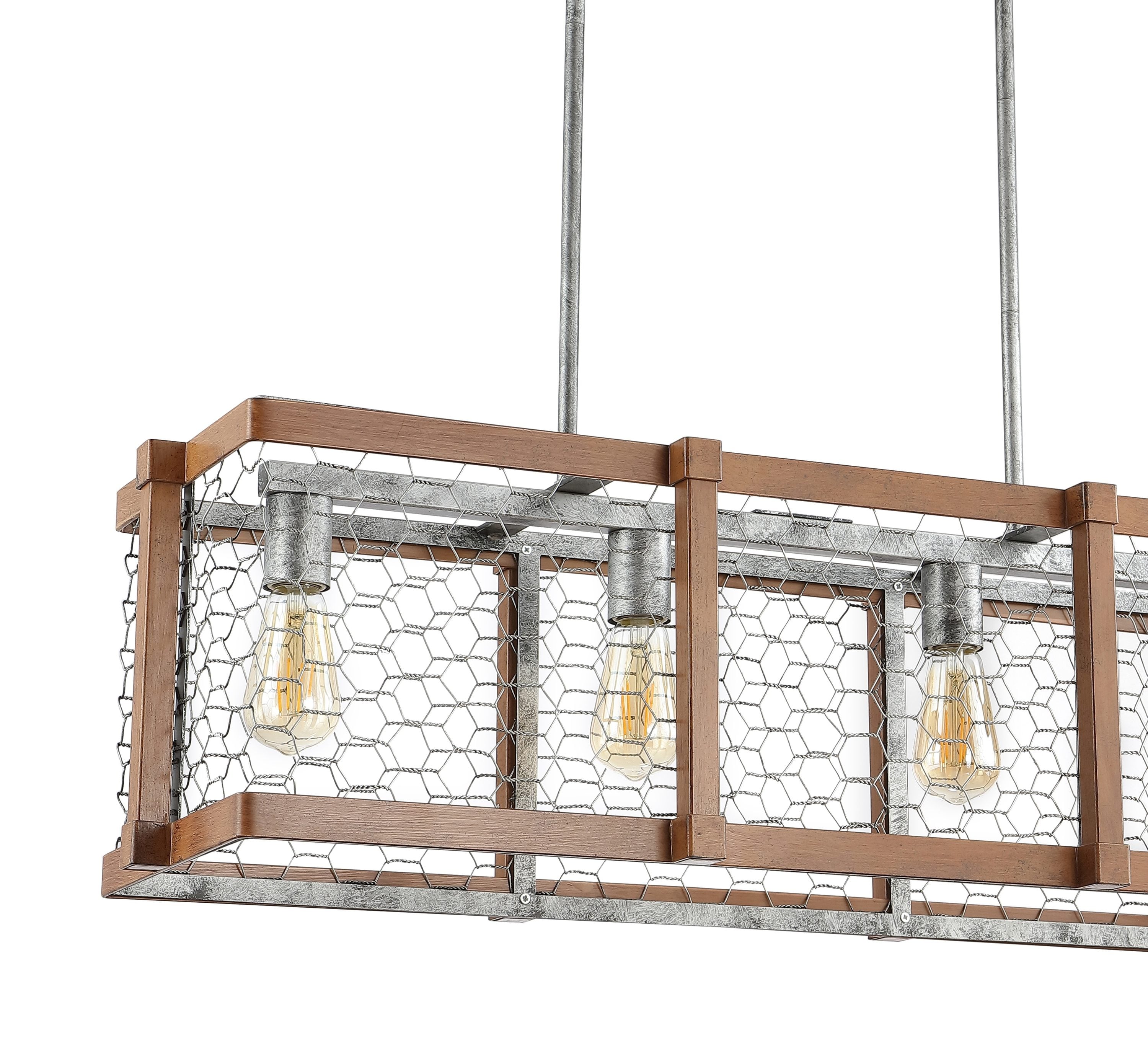 Gaines 34.5" Antique Brown Iron LED Farmhouse Pendant