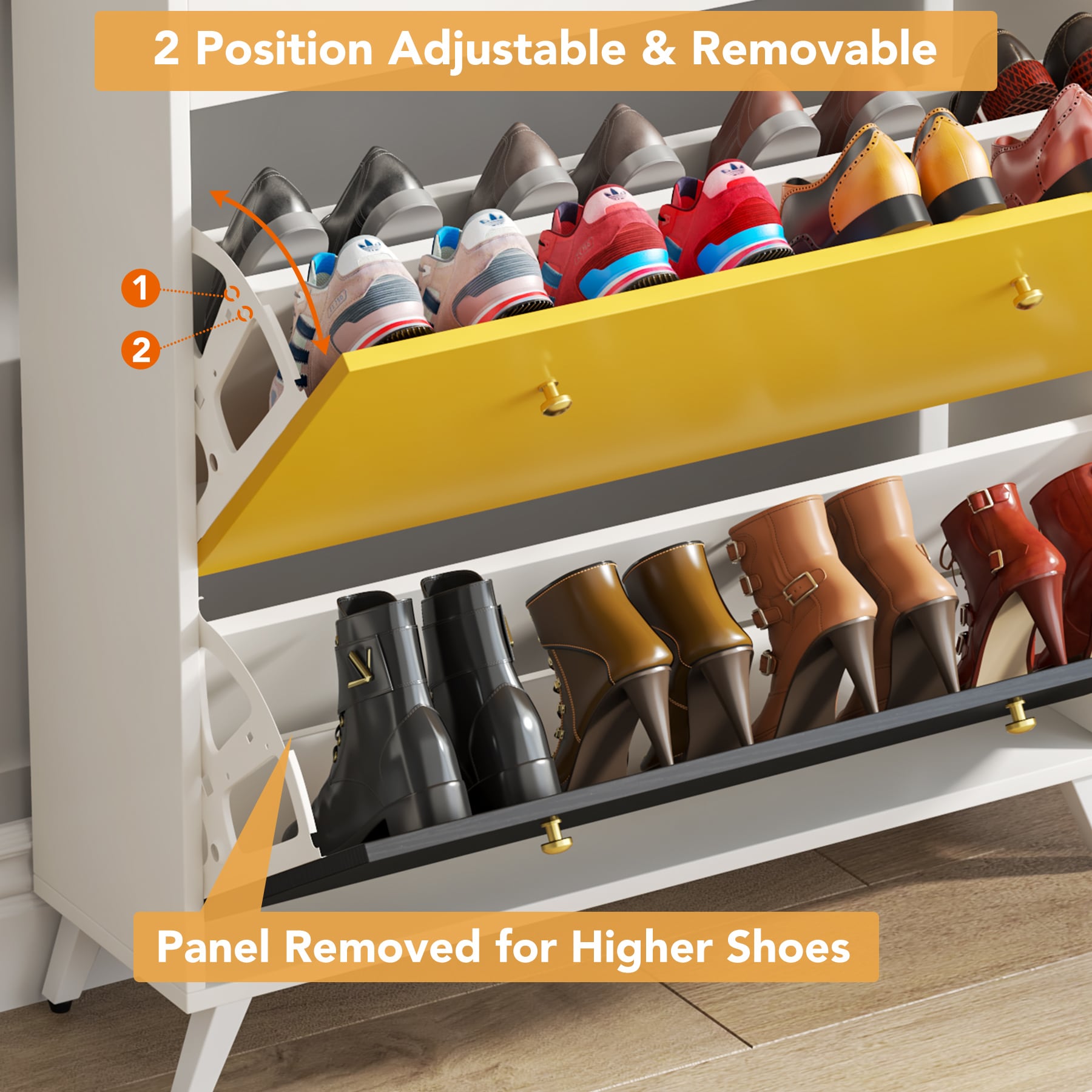 Tribesigns Shoe Cabinet, 24 Pair Adjustable Partition Shoe Rack