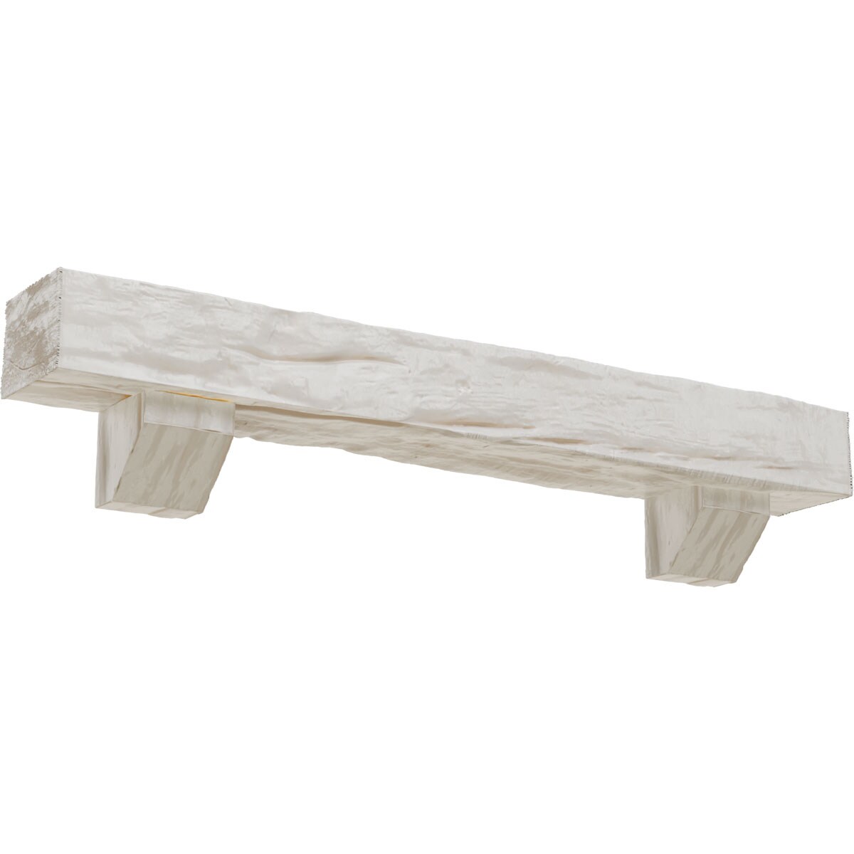 Ekena Millwork MANURW06X10X48ASUN 48-in W x 6-in H x 10-in D Factory Prepped Hollow Urethane Rustic Fireplace Mantel