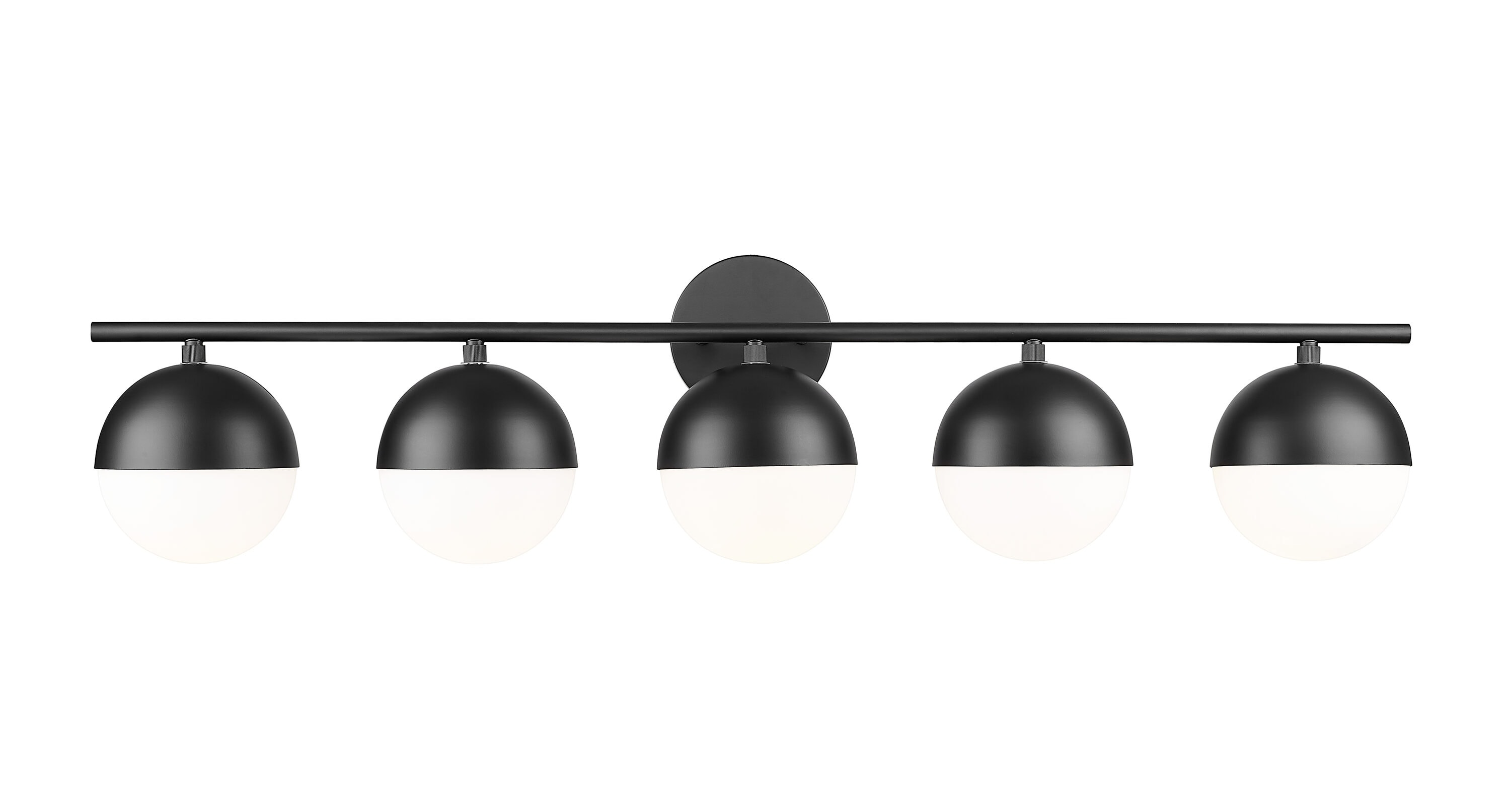 Z-Lite 7517-5V-MB Realm Sphere 40-in 5 -Light Matte Black Transitional Vanity light
