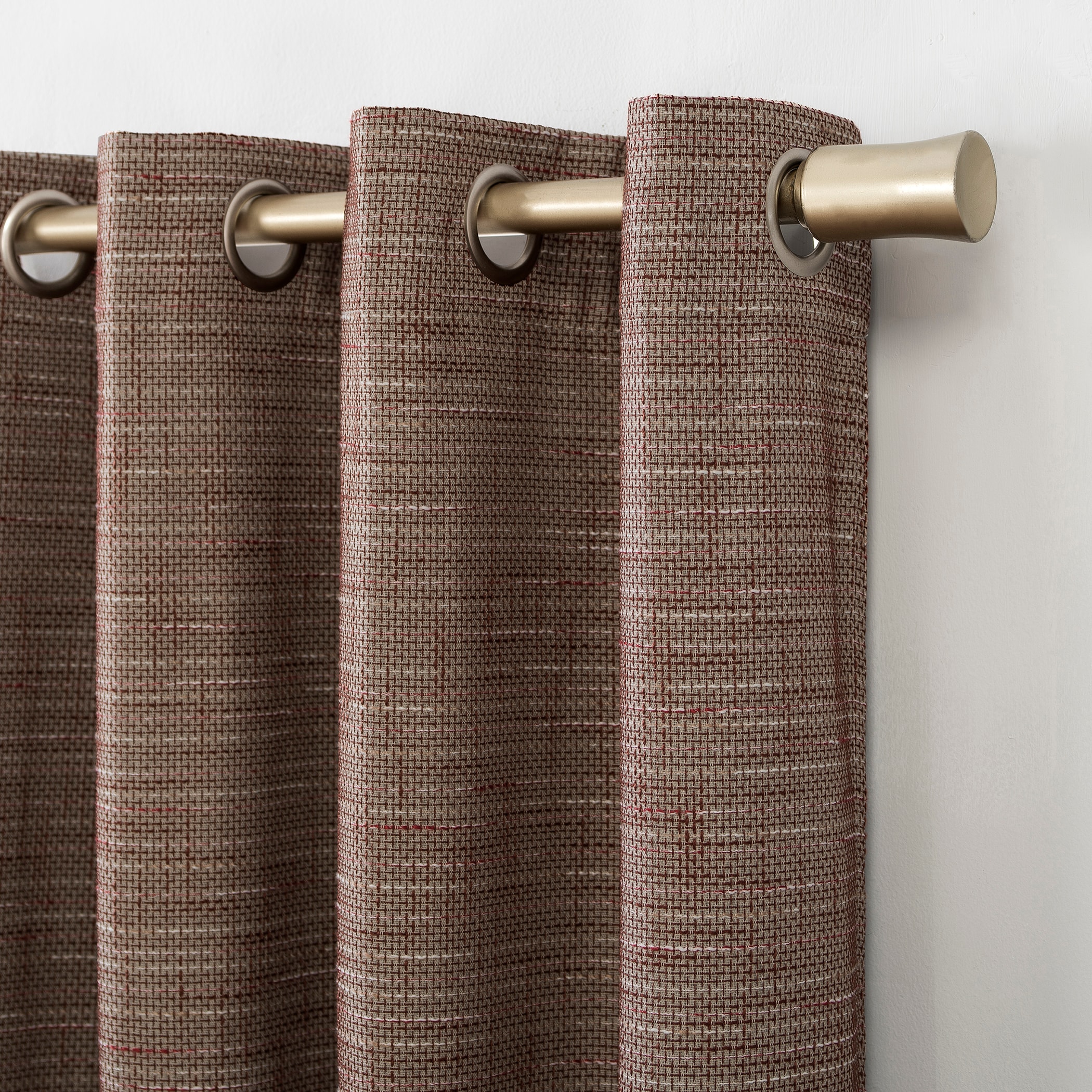 Russet Linen Burlap Weave Thermal Blackout Curtain Panel 52" x 84"
