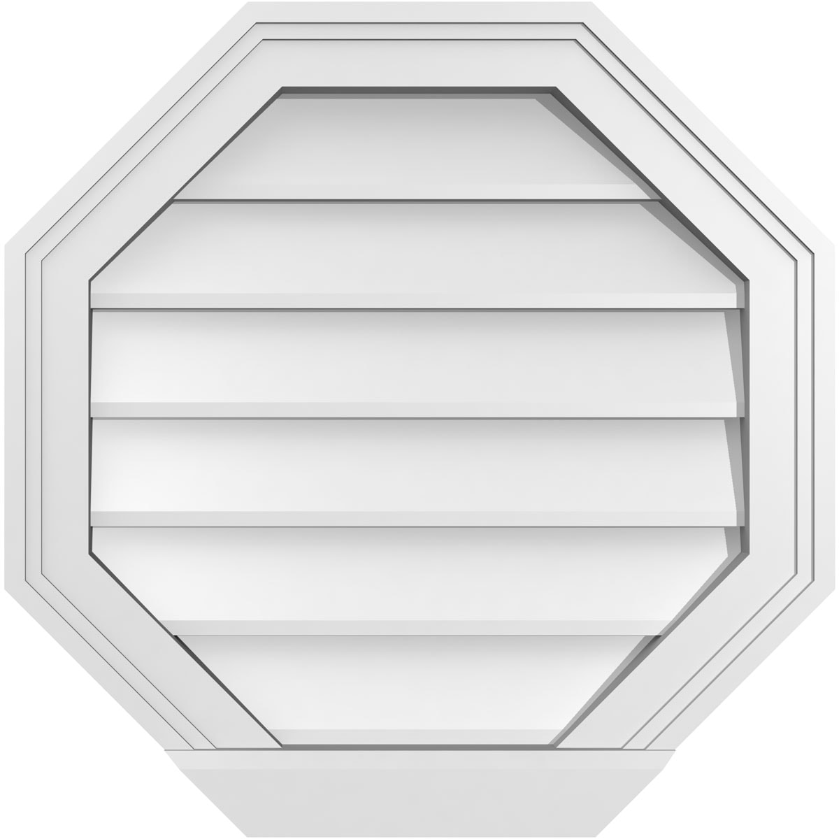 Ekena Millwork GVPOC20X2003SN 20-Inches x 20-Inches Off-white Octagon PVC Gable Louver Vent