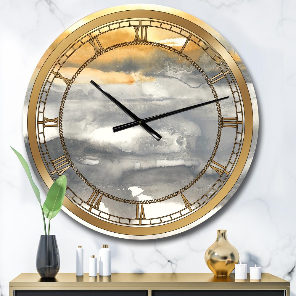 Designart Designart 'Gold Glamour Direction II' Glam wall clock in the ...