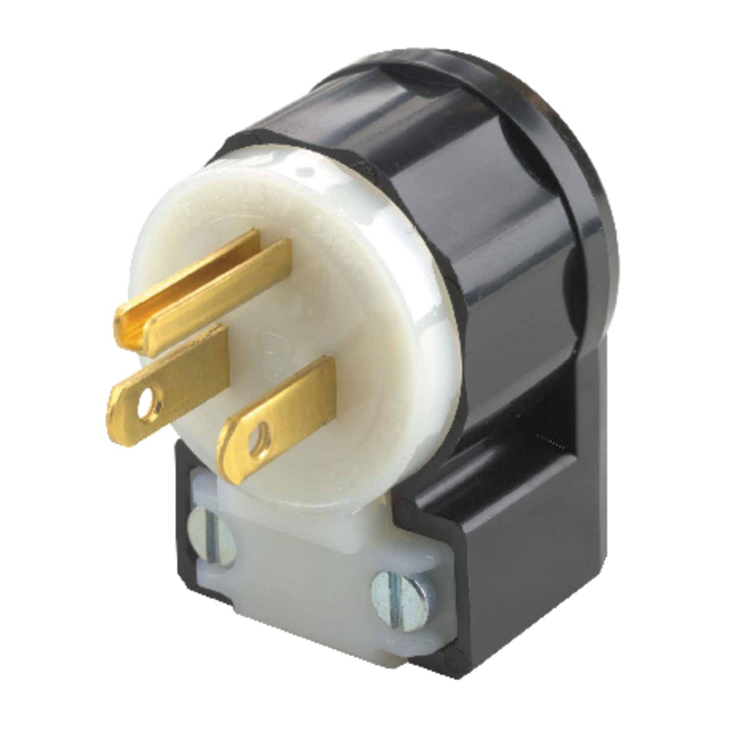 Leviton Industrial Nylon Angle Ground/Straight Blade Plug 5-15P 18-10 AWG 2 Pole 3 Wire