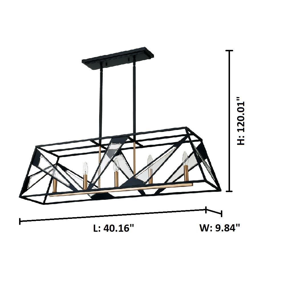 EGLO Corrientes 5-Light Matte Black Transitional Clear Glass Geometric ...