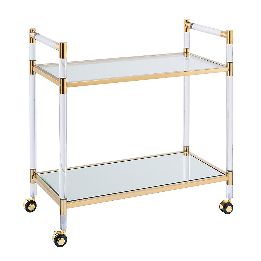 Boston Loft Furnishings Pidce 31.5-in x 32-in Silver Rectangle Cart Bar Boston Loft Furnishings Pidce 31.5-in x 32-in Silver Rectangle Cart Bar