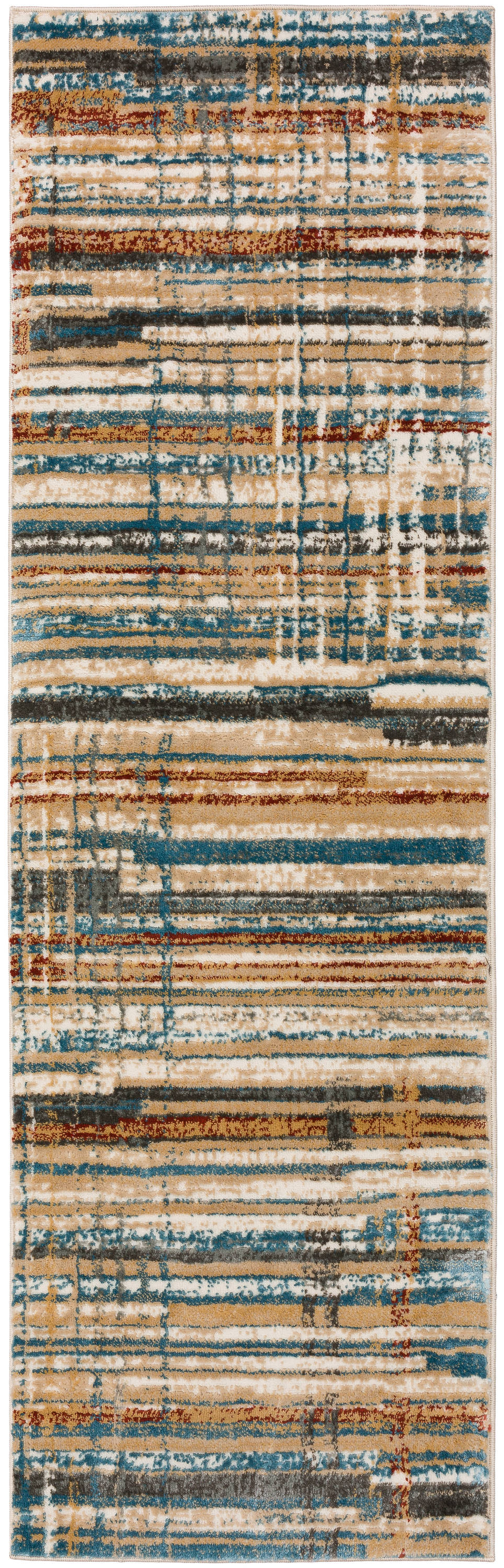 Addison Rugs AGR32EA2X7 Grayson 2 x 7 (ft) Polyester Earth Rectangular Indoor Stripe Mid-Century Modern Runner rug