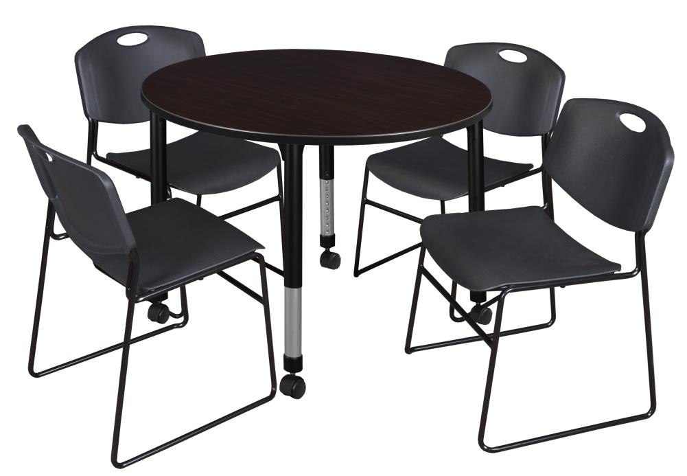 Regency TB48RNDMWAPCBK44BK Classroom Tables Brown 4-Person Training Table (48-in W x 34-in H)