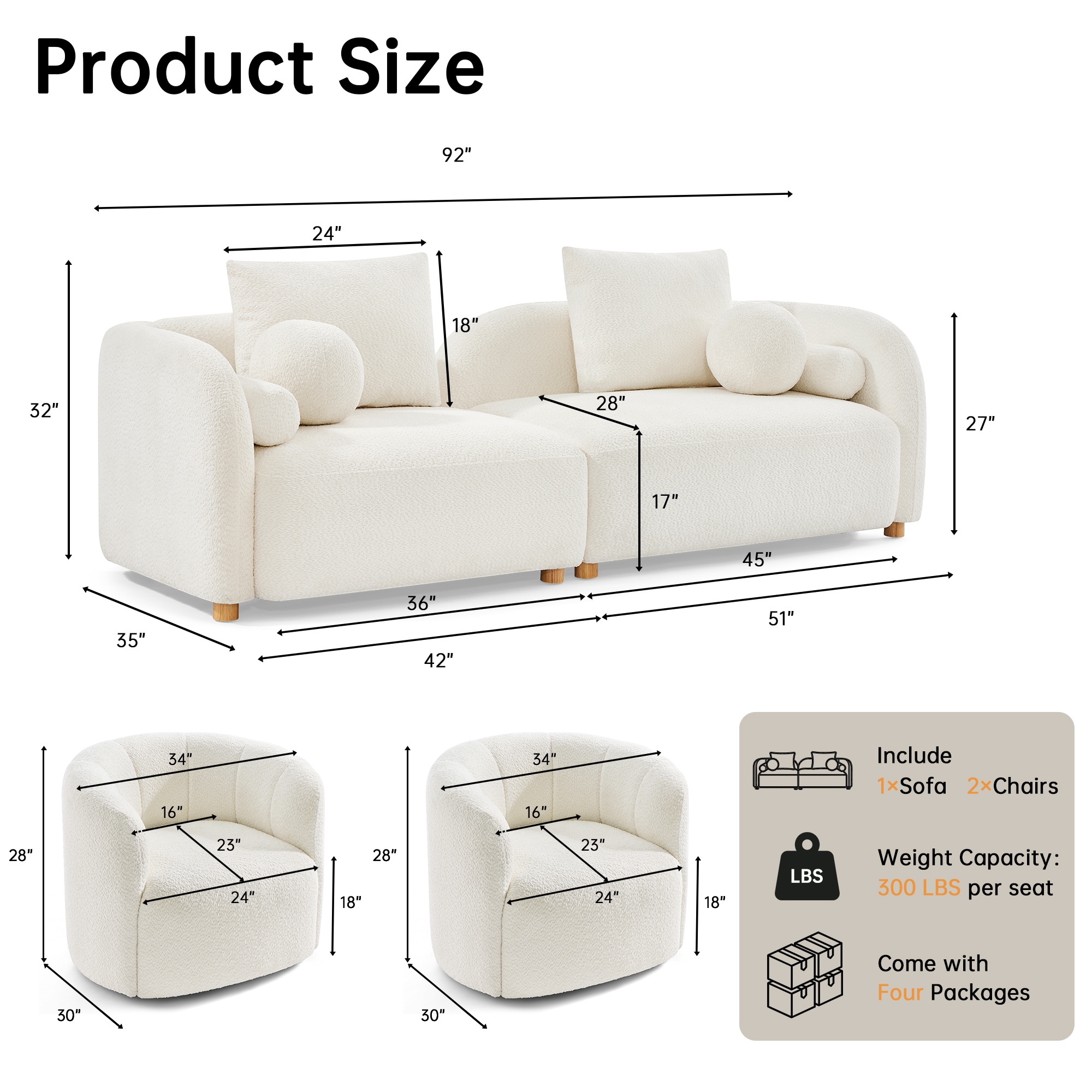 FARATI LUNA02-S+2SC Living-Room-Sets - View #3