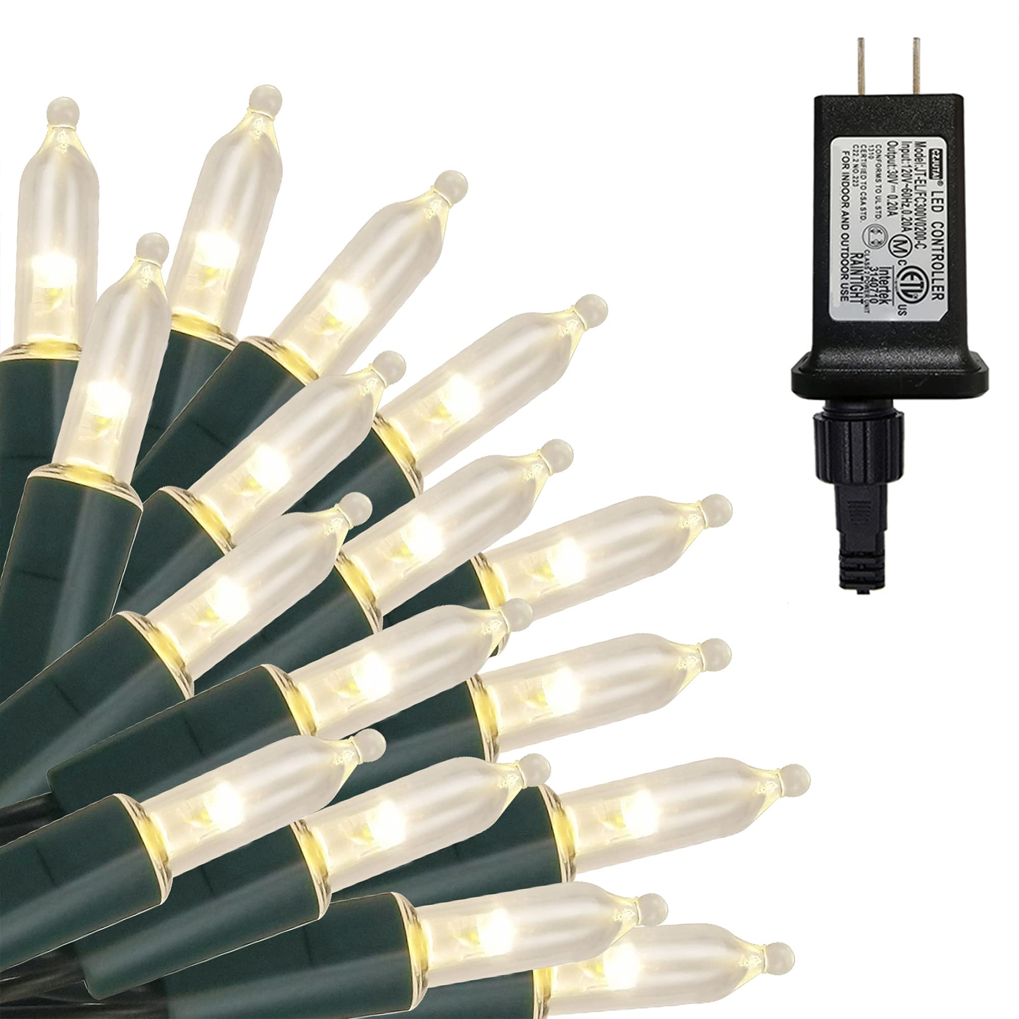 Twinkle Star - Battery Christmas Lights; Waterproof String Lights with 8 Modes for Tree Garden P...