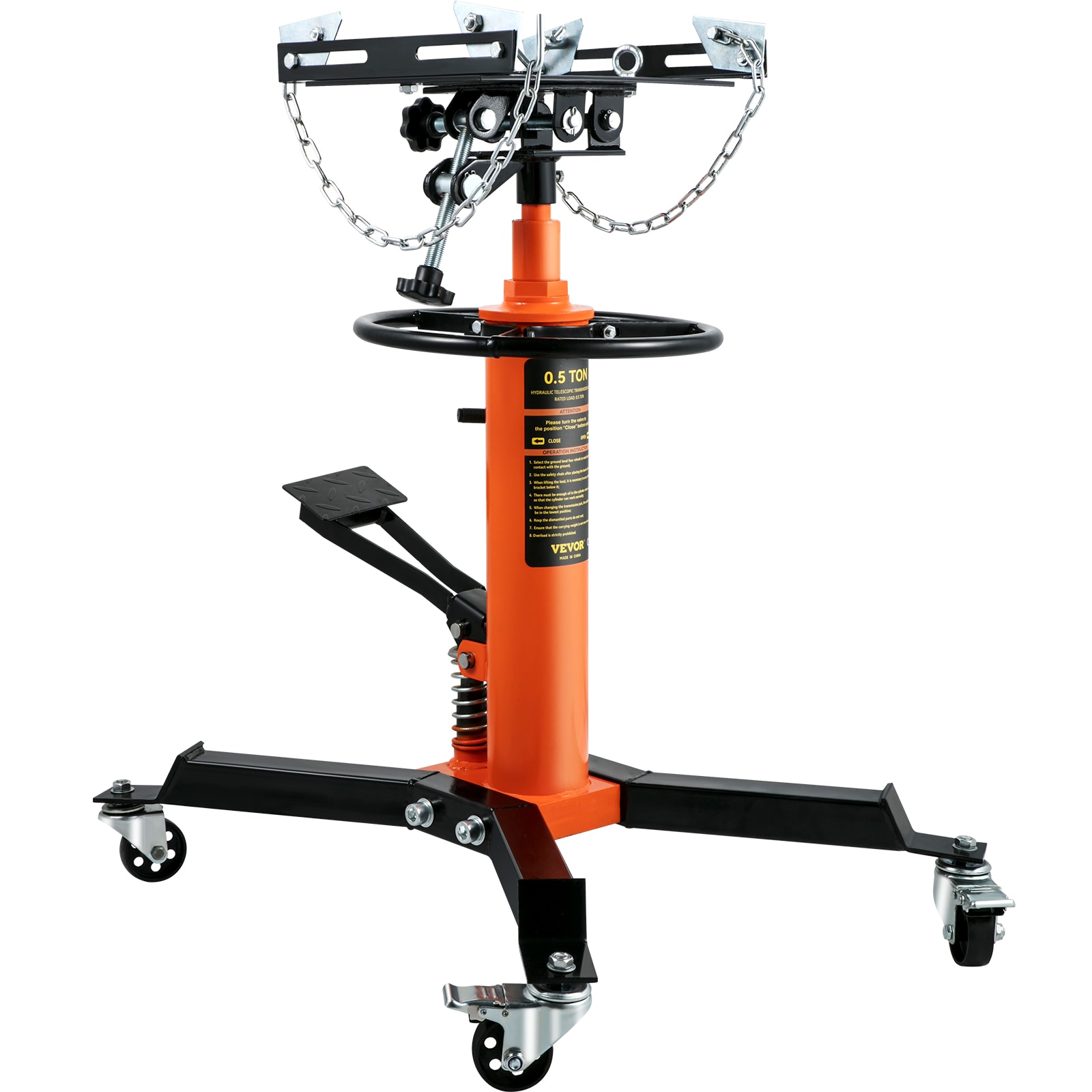 VEVOR MSDGYYCDQJ05TZ25VV0 Orange 0.5-Ton Alloy steel Hydraulic Transmission jack