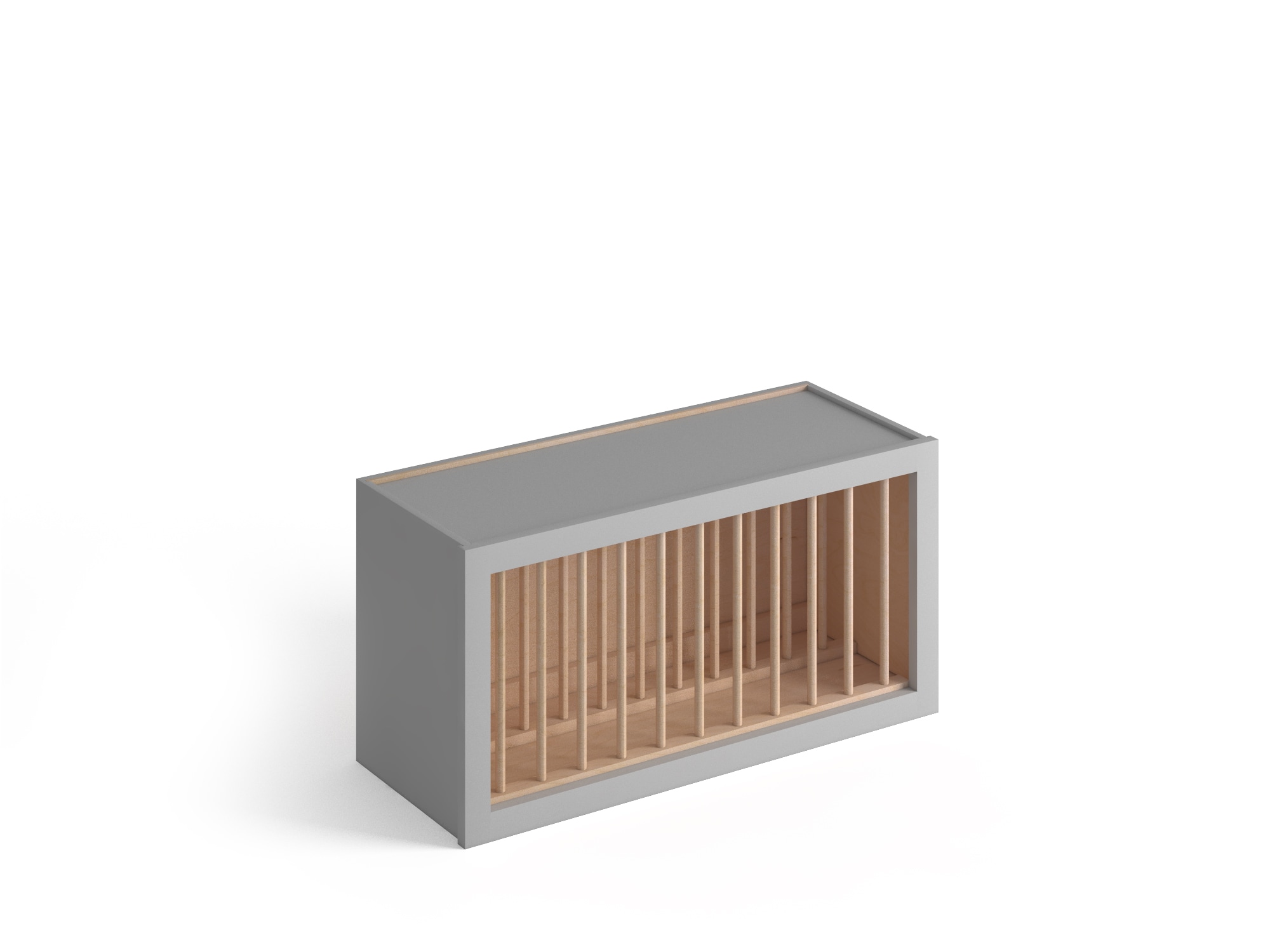 Valleywood Cabinetry Proper Gray 30-in W x 15-in H x 12-in D Proper Gray Birch Open Cube Organizer Wall Ready To Assemble Plywood Cabinet (Flat Panel Style)
