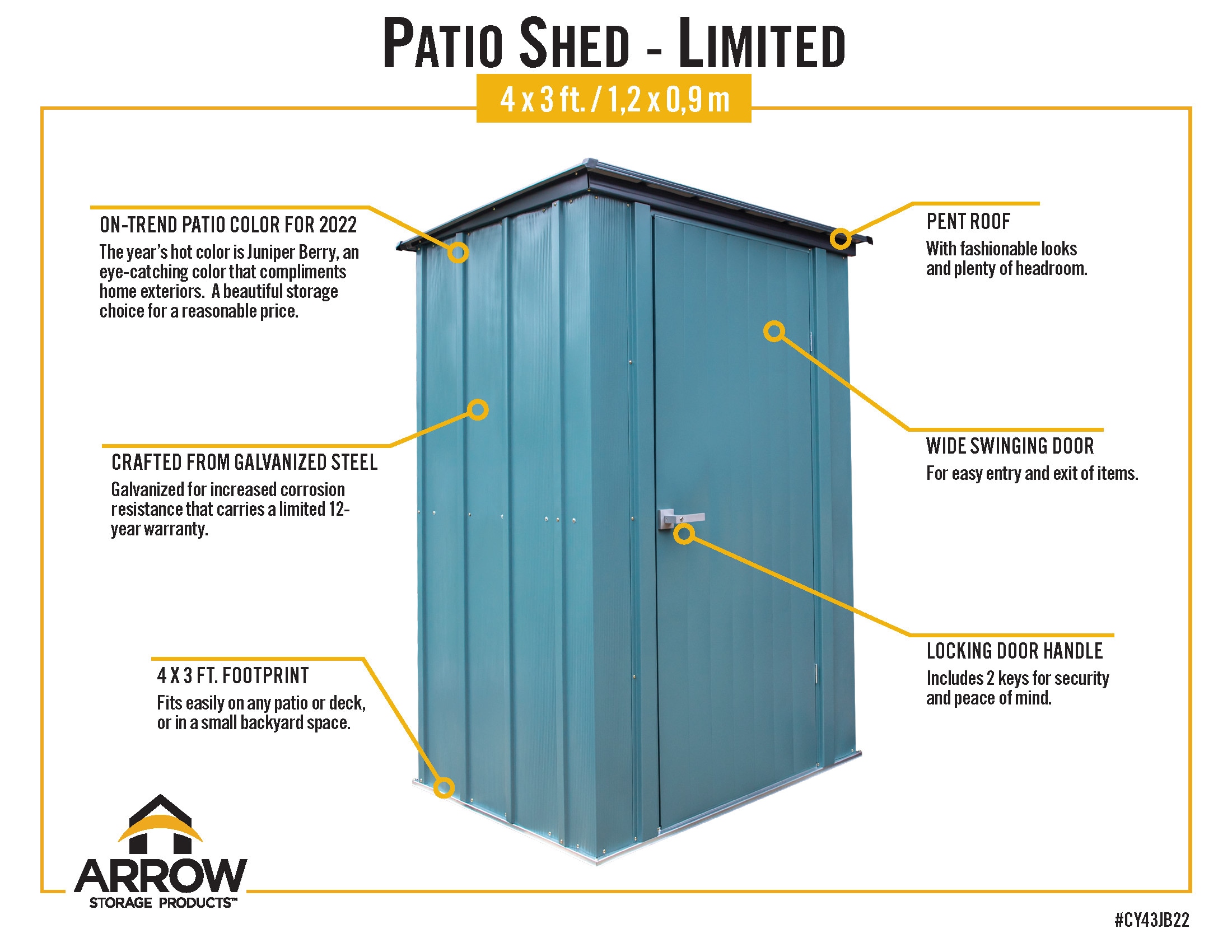 Arrow CY43JB22 Metal-Storage-Buildings-Sheds - View #10