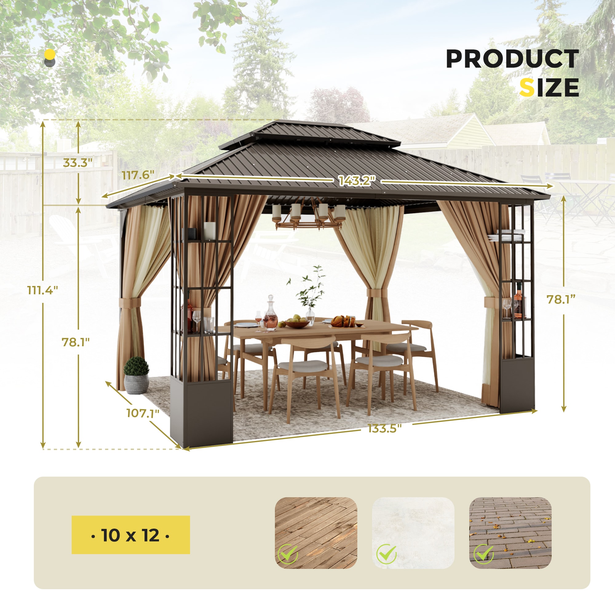  CP-ZPPFST-1012-Z-WL2 Wood-Resin-Gazebos - View #2