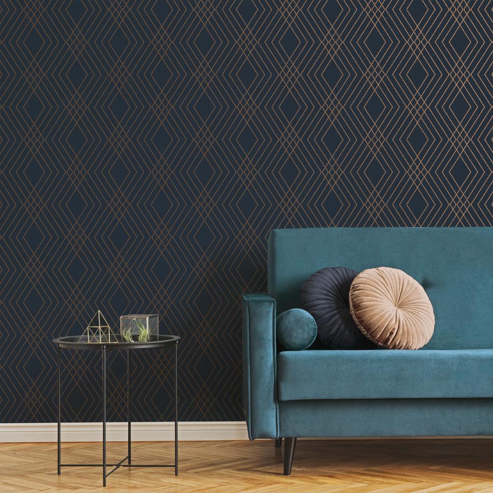 Dark Navy Blue Fabric, Wallpaper and Home Decor