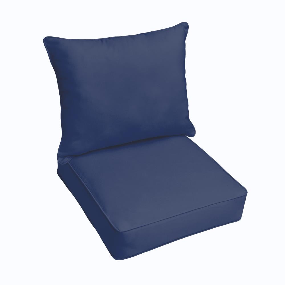 Mozaic Company LW413401CP 25-in x 23-in 2 -Piece Fresco Marine Deep seat patio chair cushion