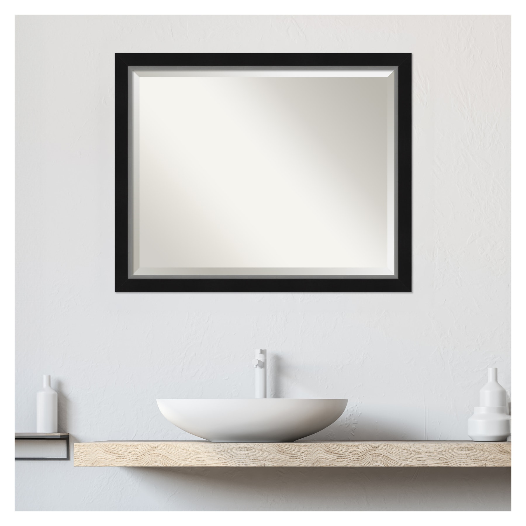 Amanti Art Eva 31.12-in x 25.12-in Rectangle Bathroom Vanity Mirror ...