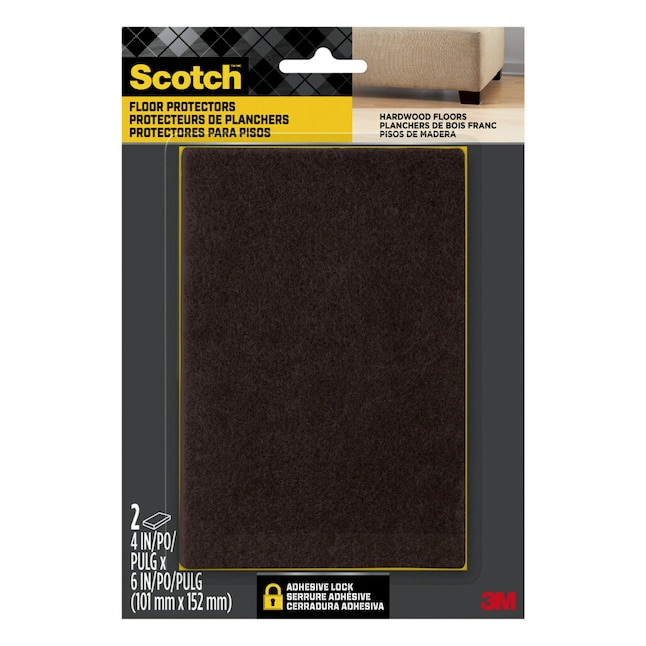 Scotch Easy Cut 2-Pack 4-in x 6-in Brown Rectangular Felt Furniture Pads in  the Felt Pads department at