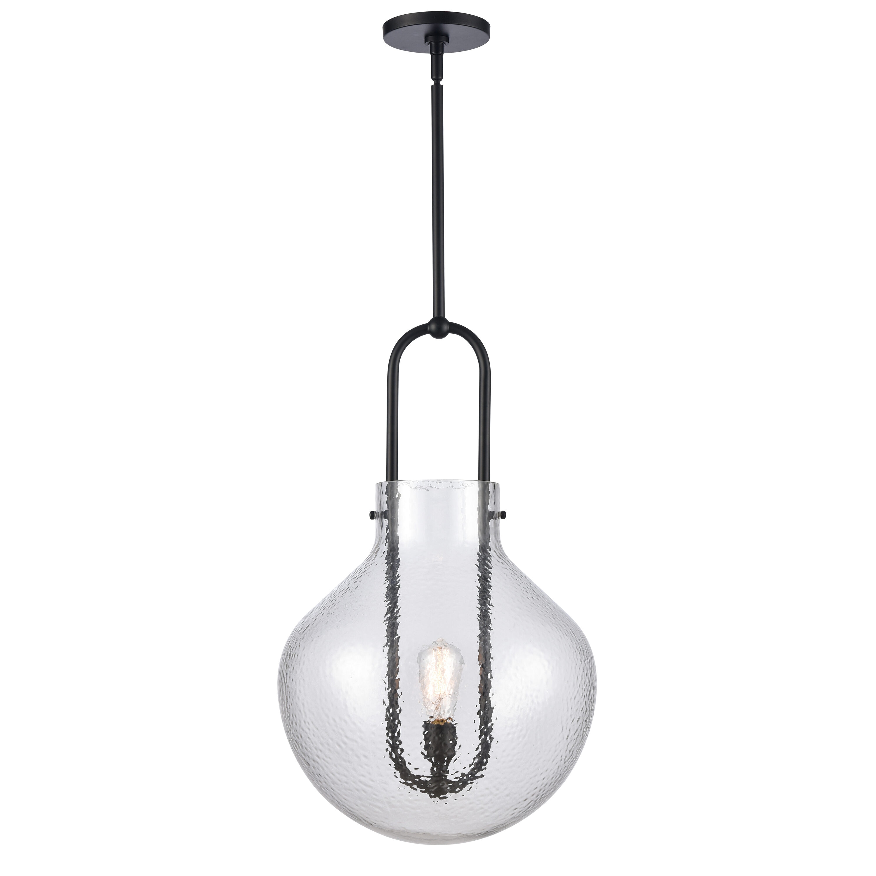 Westmore by ELK Lighting LW-202302010150 Franklin Matte Black Transitional Globe Medium Hanging Pendant light