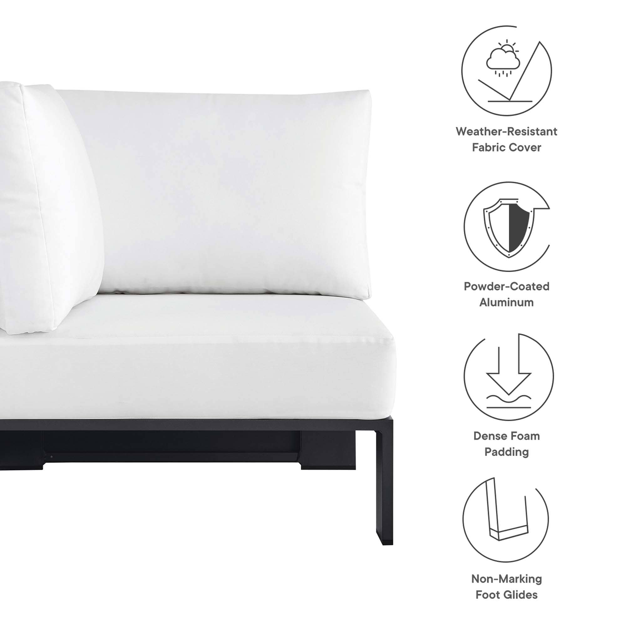 Modway EEI-6631-GRY-WHI Patio-Sofas-Daybeds - View #2